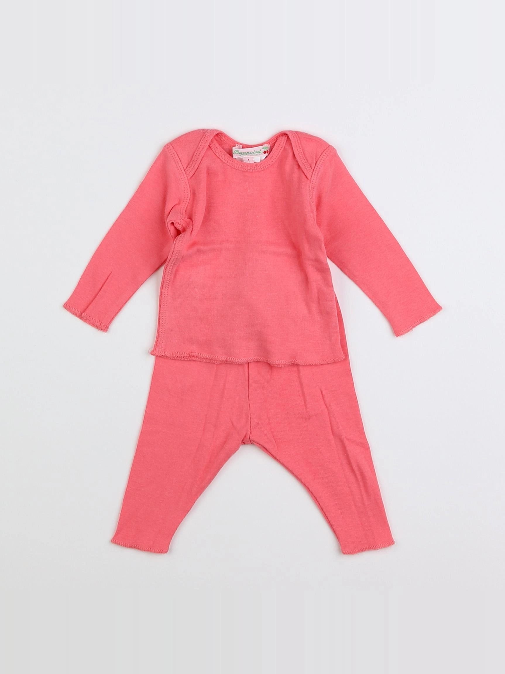 Bonpoint - pyjama coton rose - 1 mois
