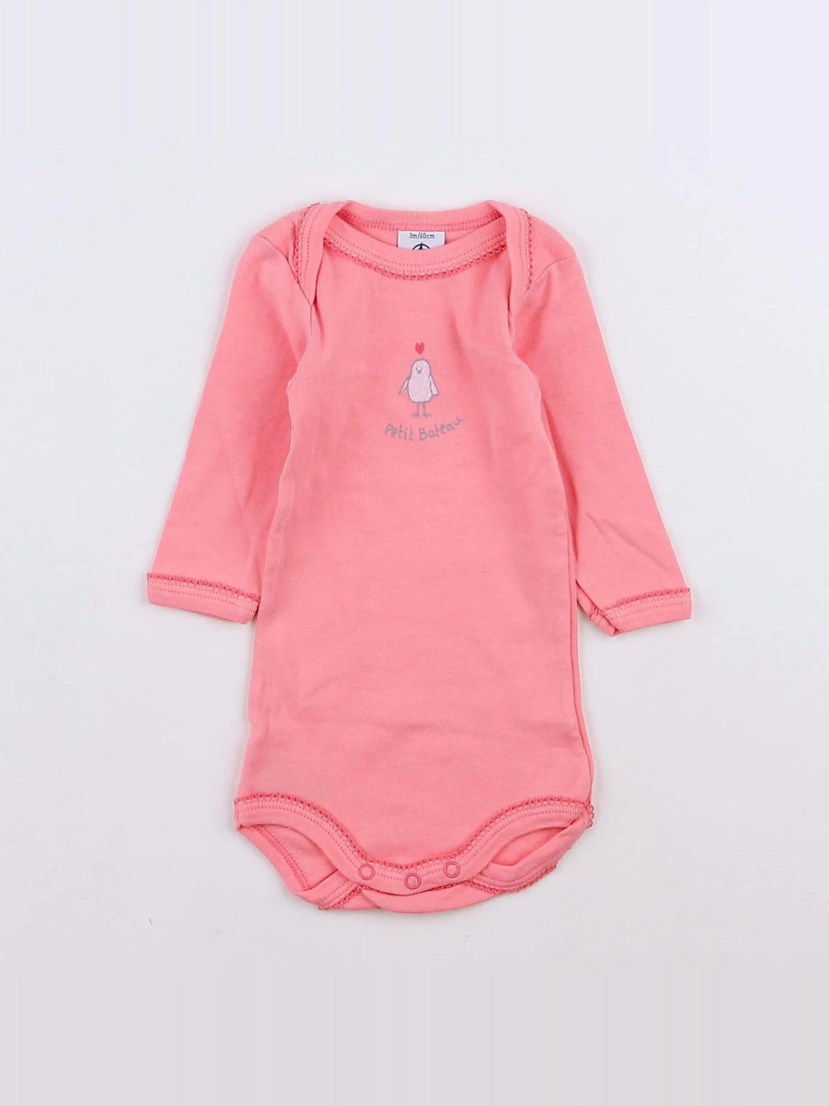 Petit Bateau - body rose - 3 mois