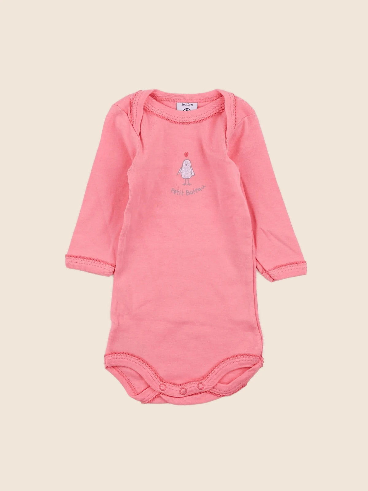 Petit Bateau - body rose - 3 mois