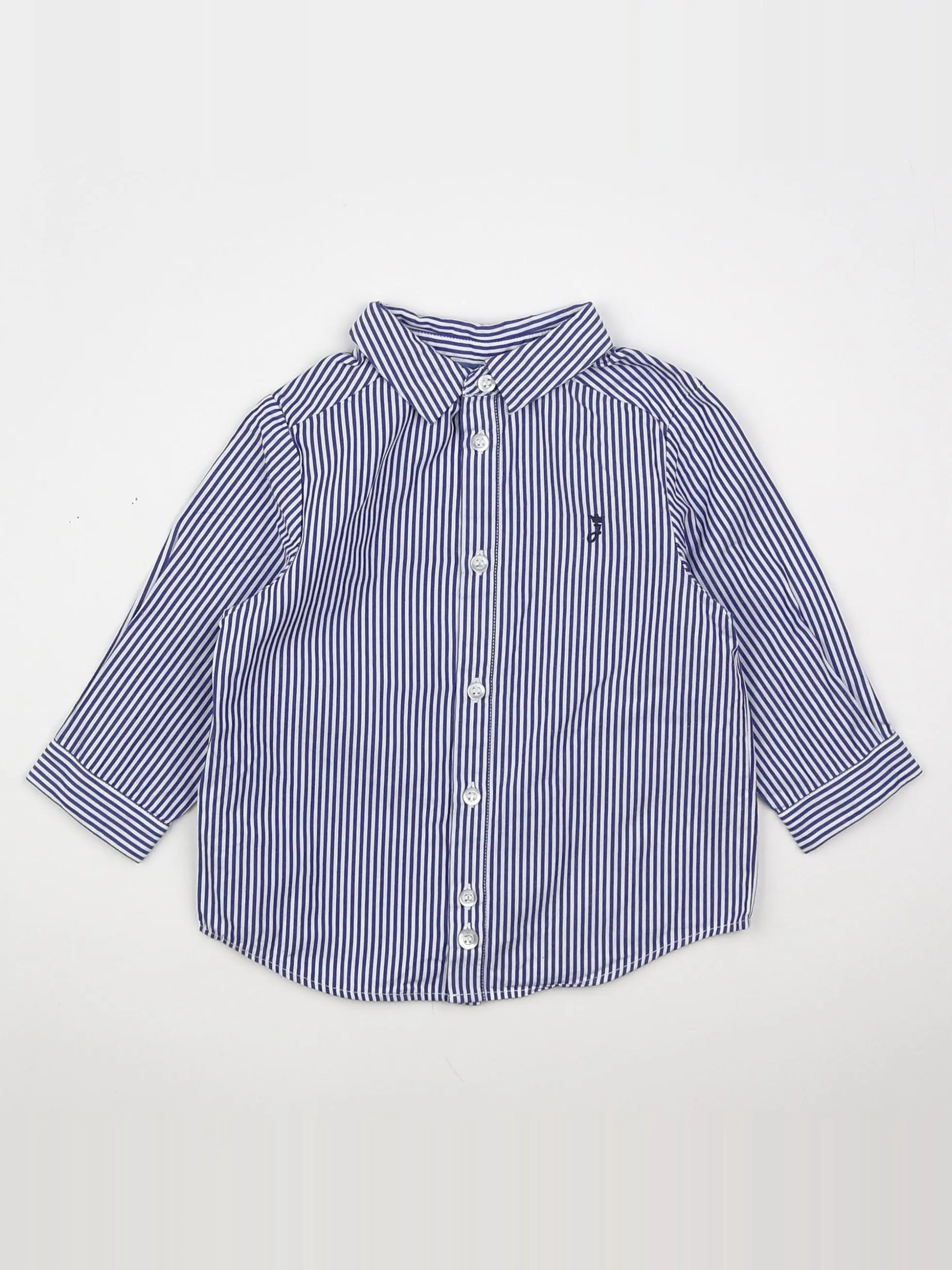 Jacadi - chemise bleu, blanc - 12 mois