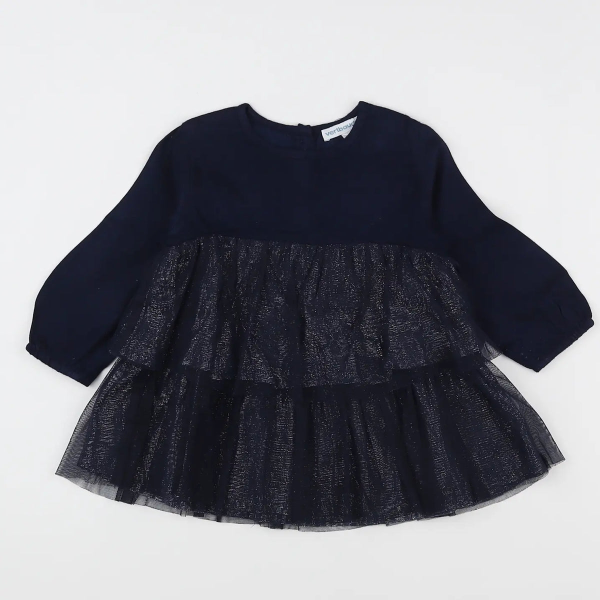 Vertbaudet - robe bleu, argent - 9 mois