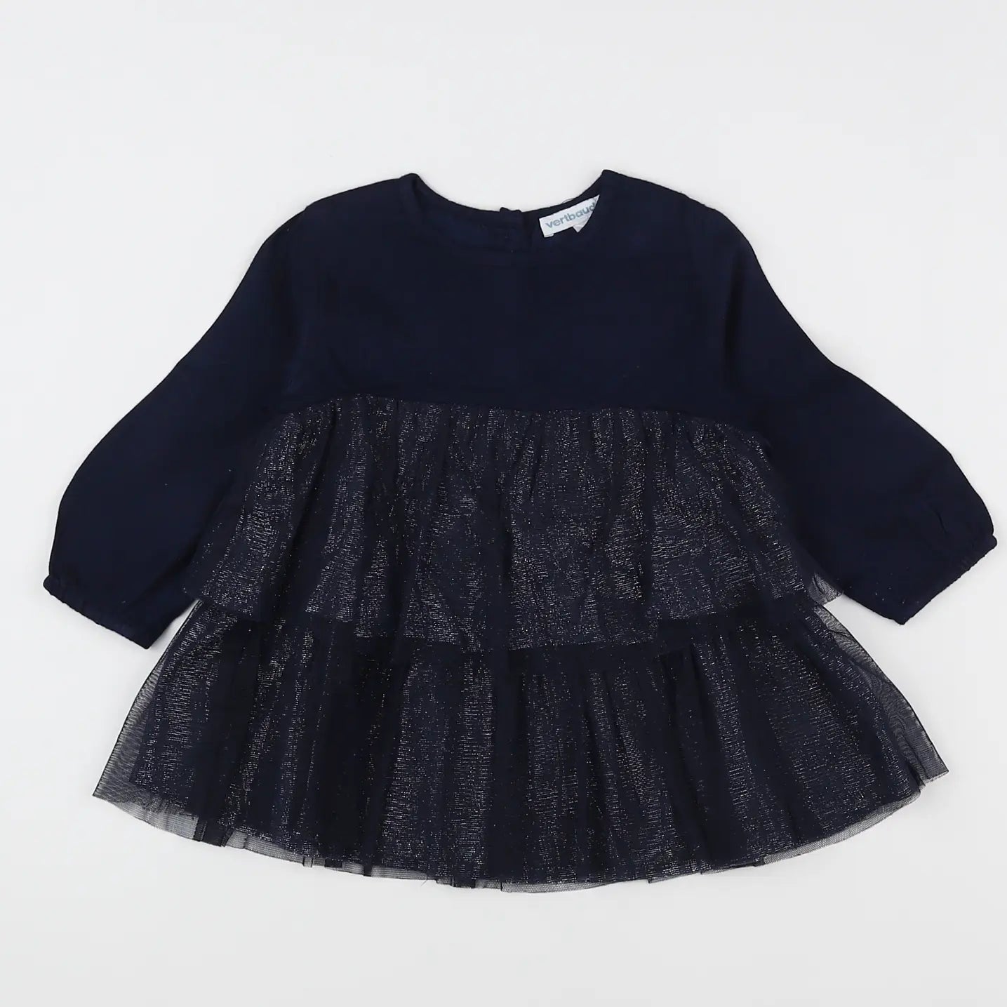 Vertbaudet - robe bleu, argent - 9 mois