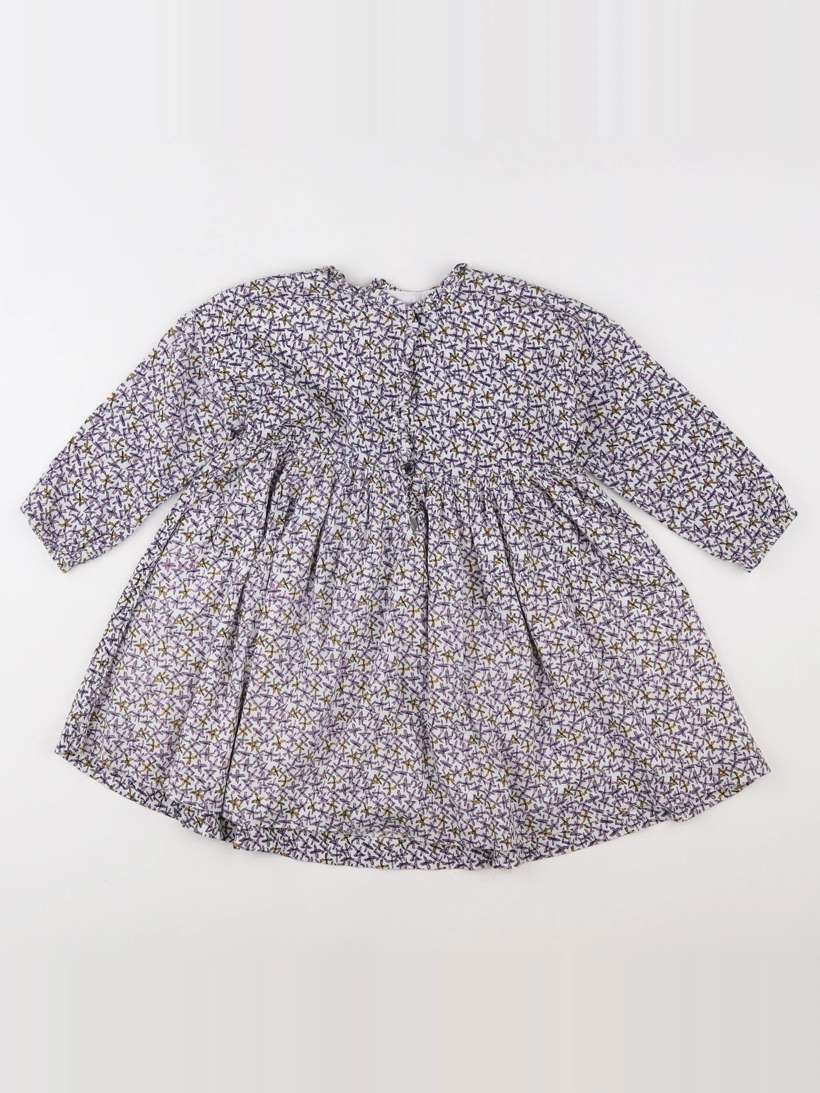 Boutchou - robe violet, blanc - 2 ans