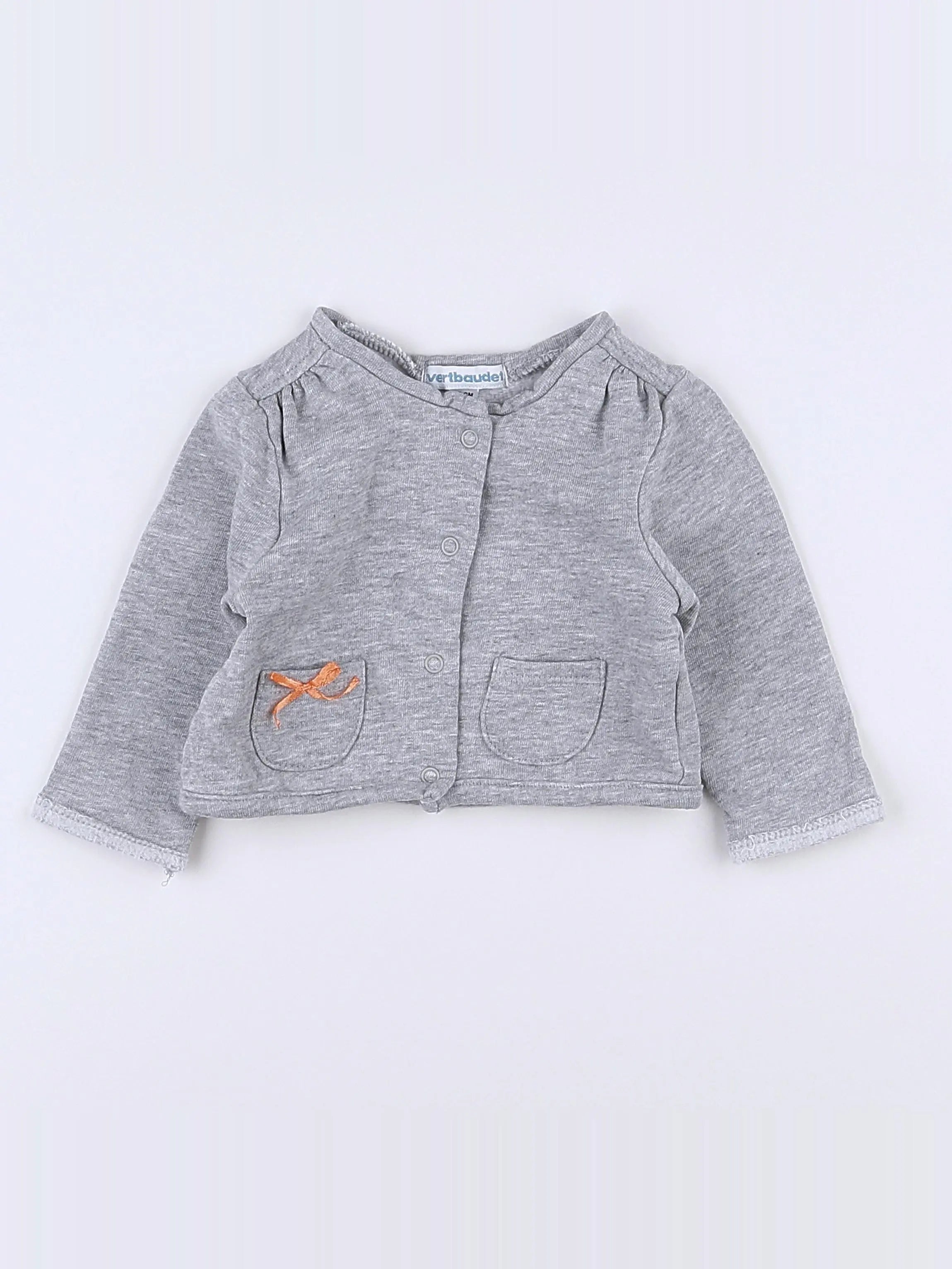 Vertbaudet - sweat gris - 3 mois