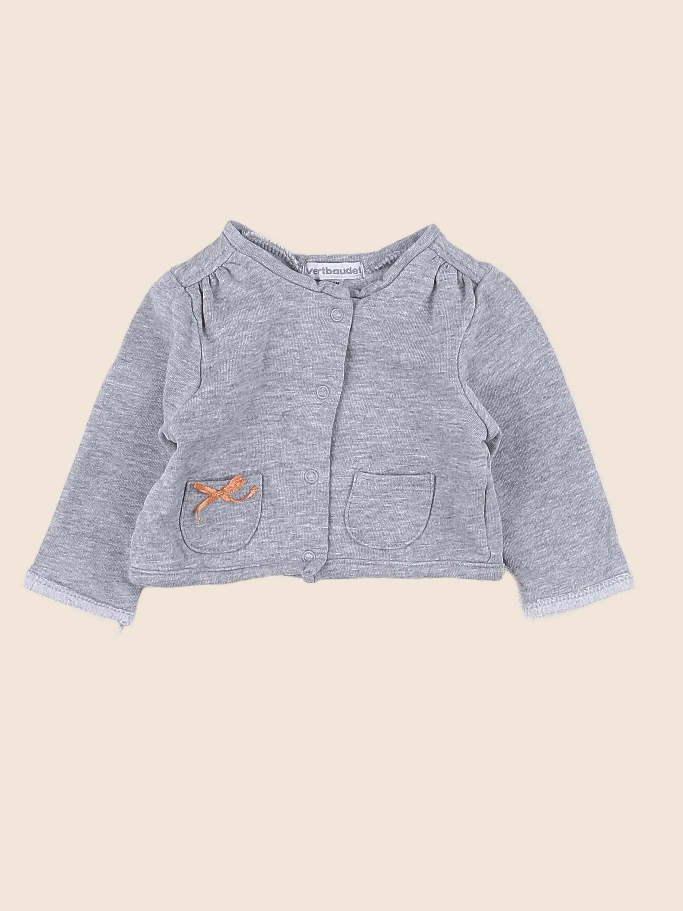 Vertbaudet - sweat gris - 3 mois