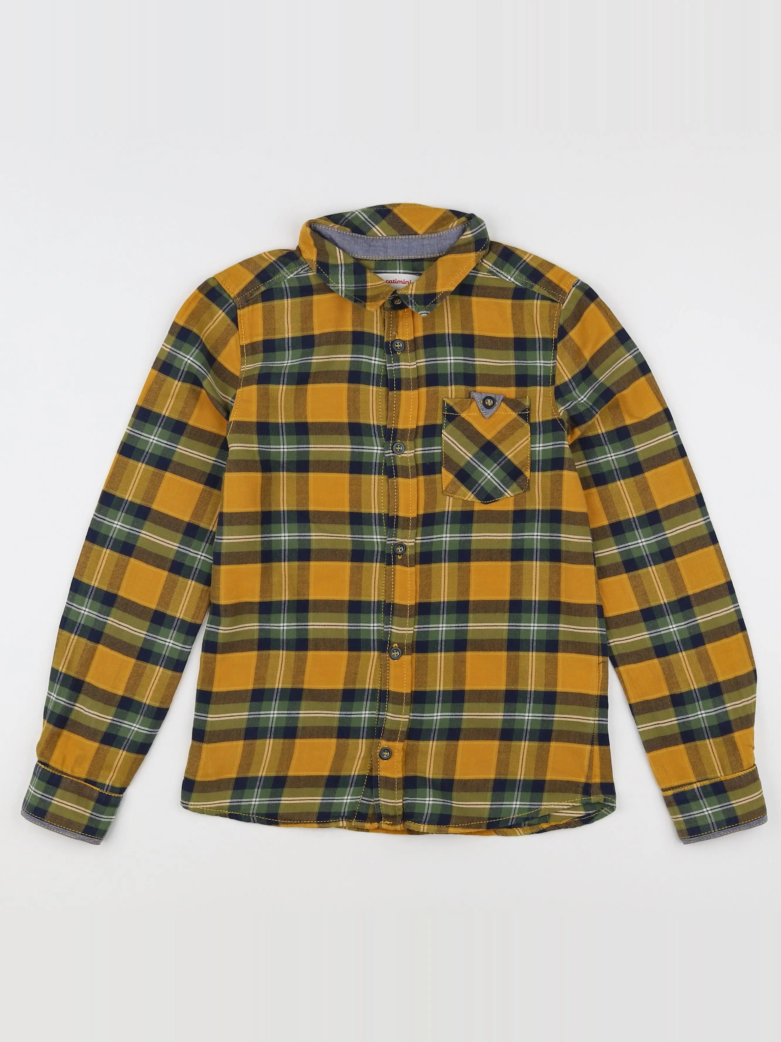 Catimini - chemise jaune, vert - 10 ans