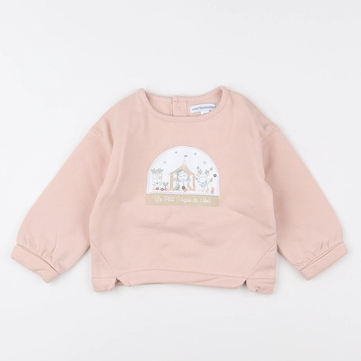 Vertbaudet - sweat rose - 12 mois