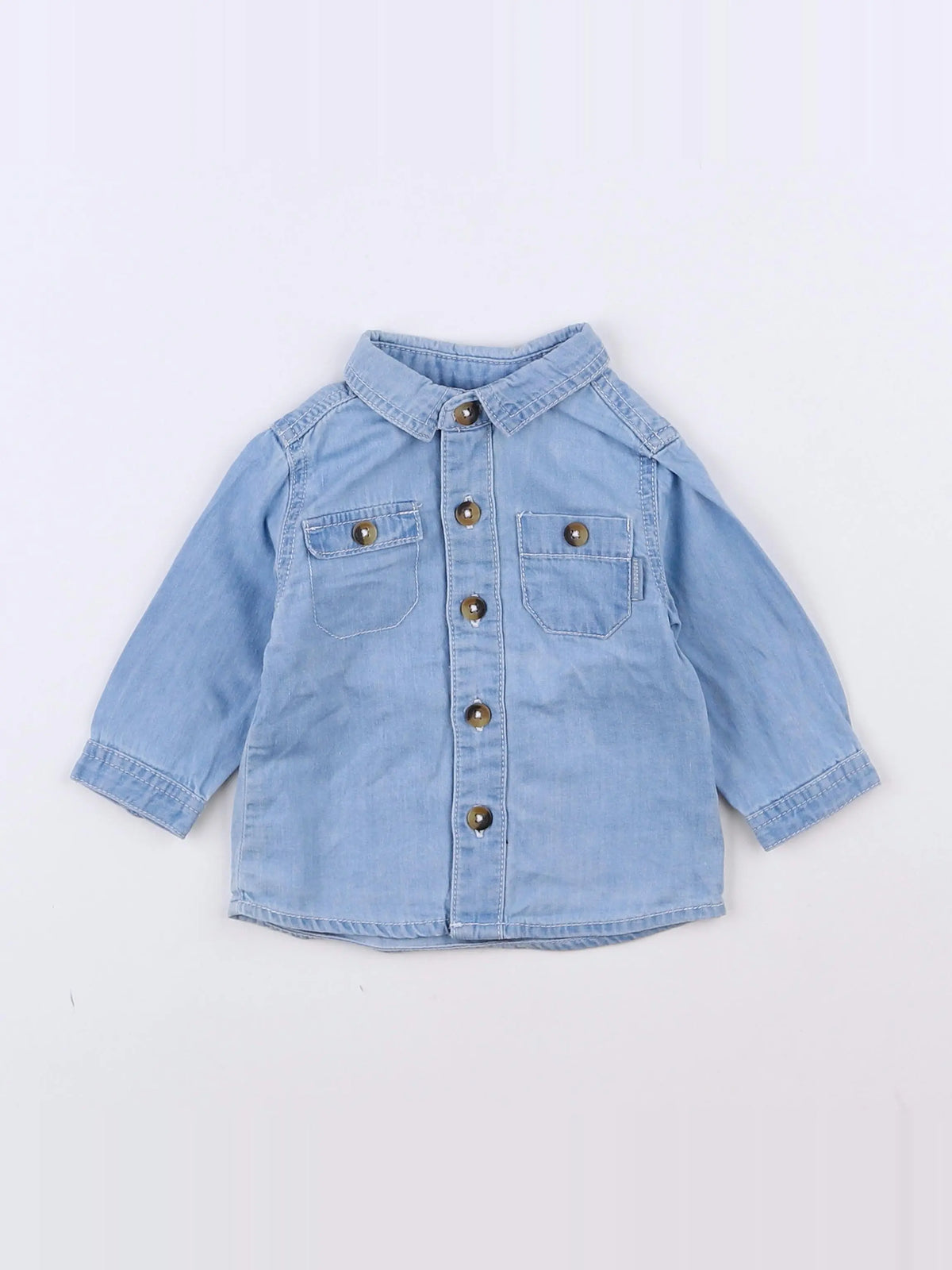 Vertbaudet - chemise bleu - 3 mois