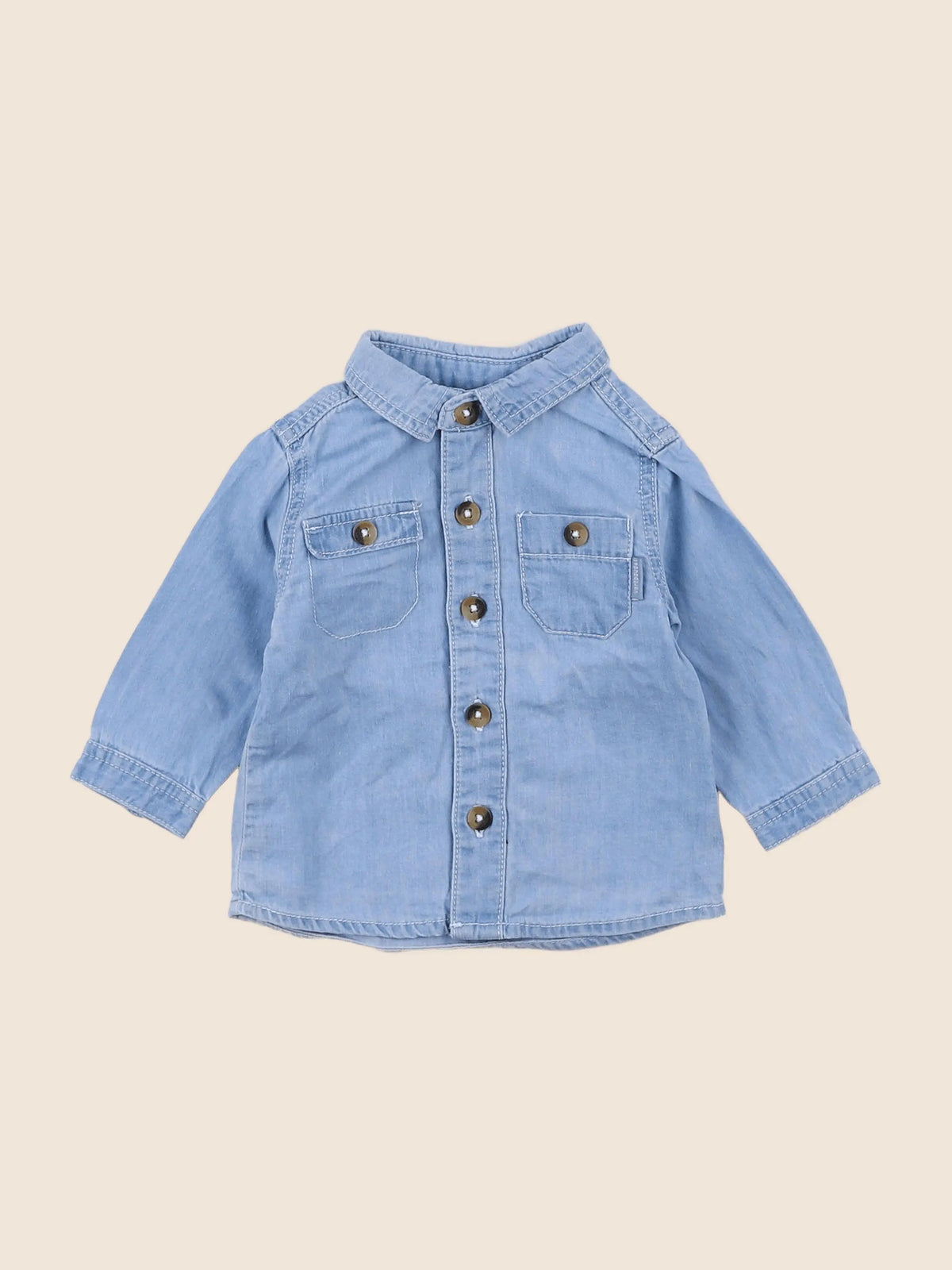 Vertbaudet - chemise bleu - 3 mois