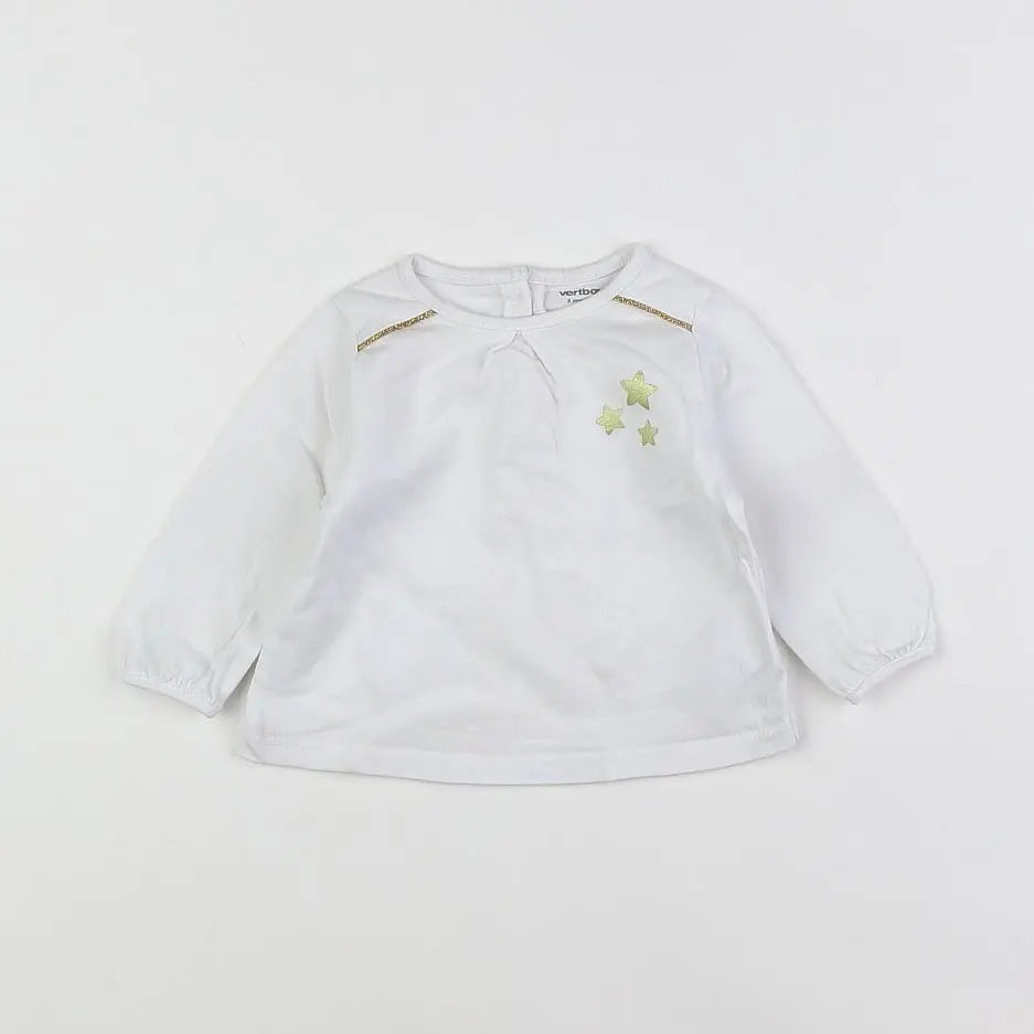 Vertbaudet - tee-shirt blanc - 3 mois