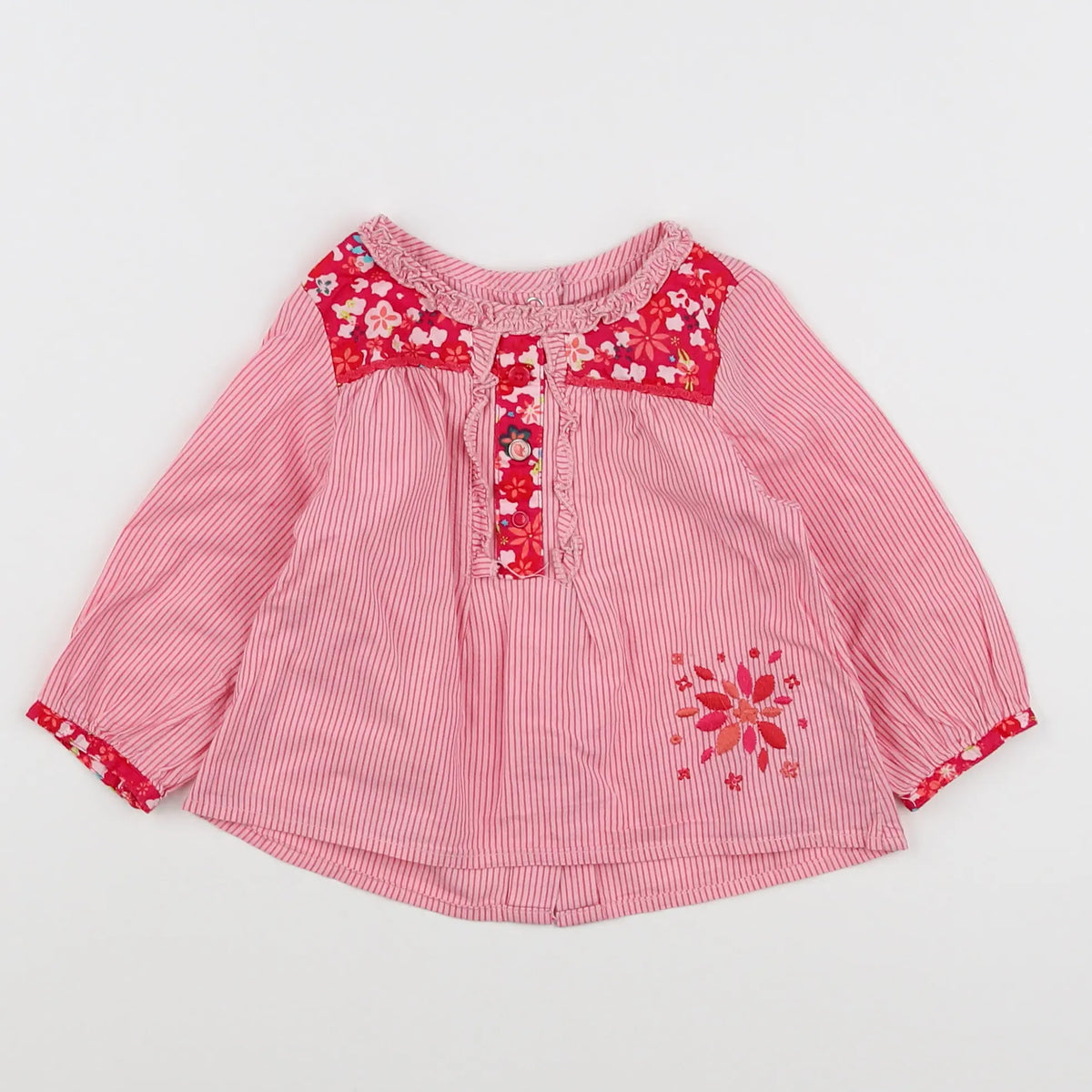 Vertbaudet - blouse rose - 9 mois