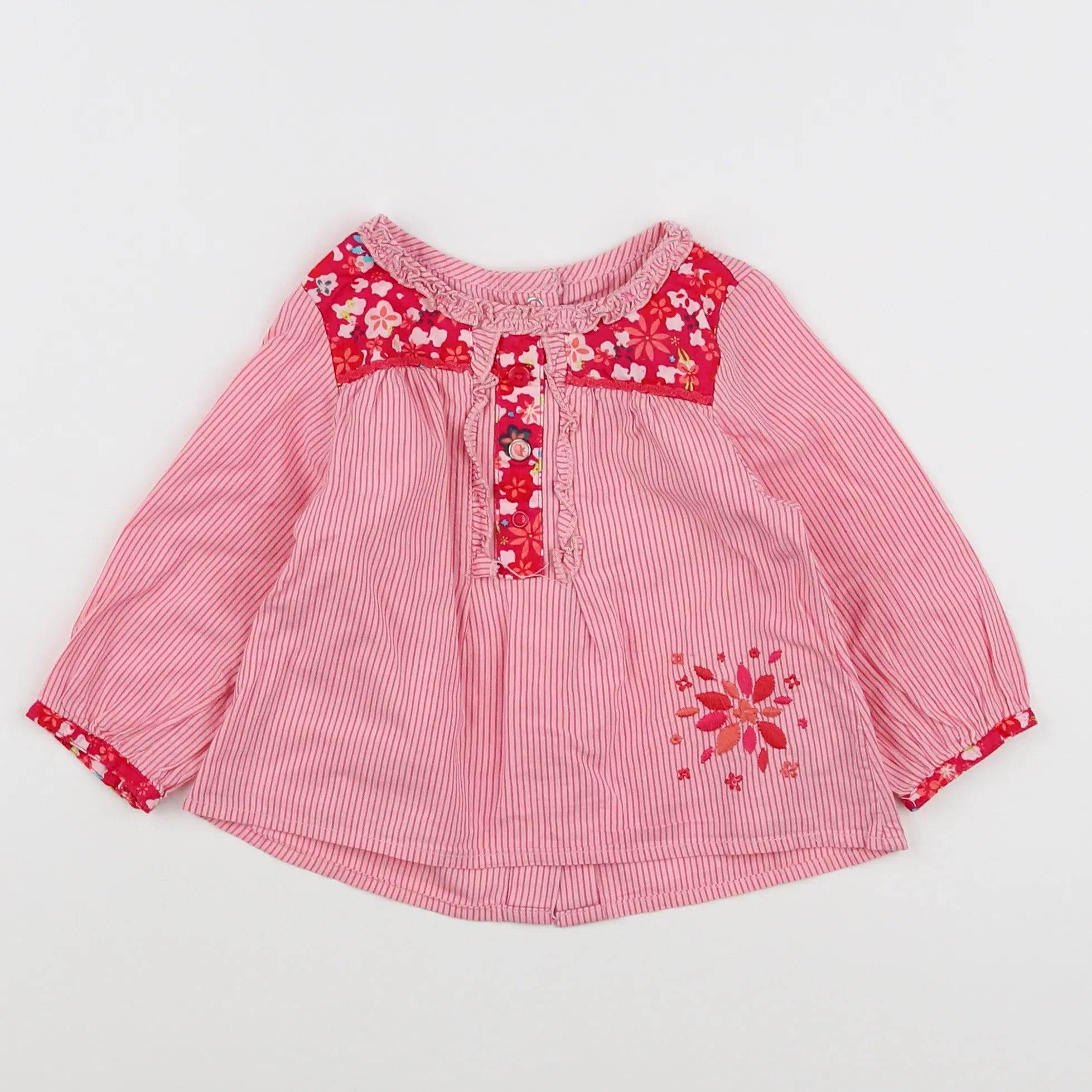 Vertbaudet - blouse rose - 9 mois