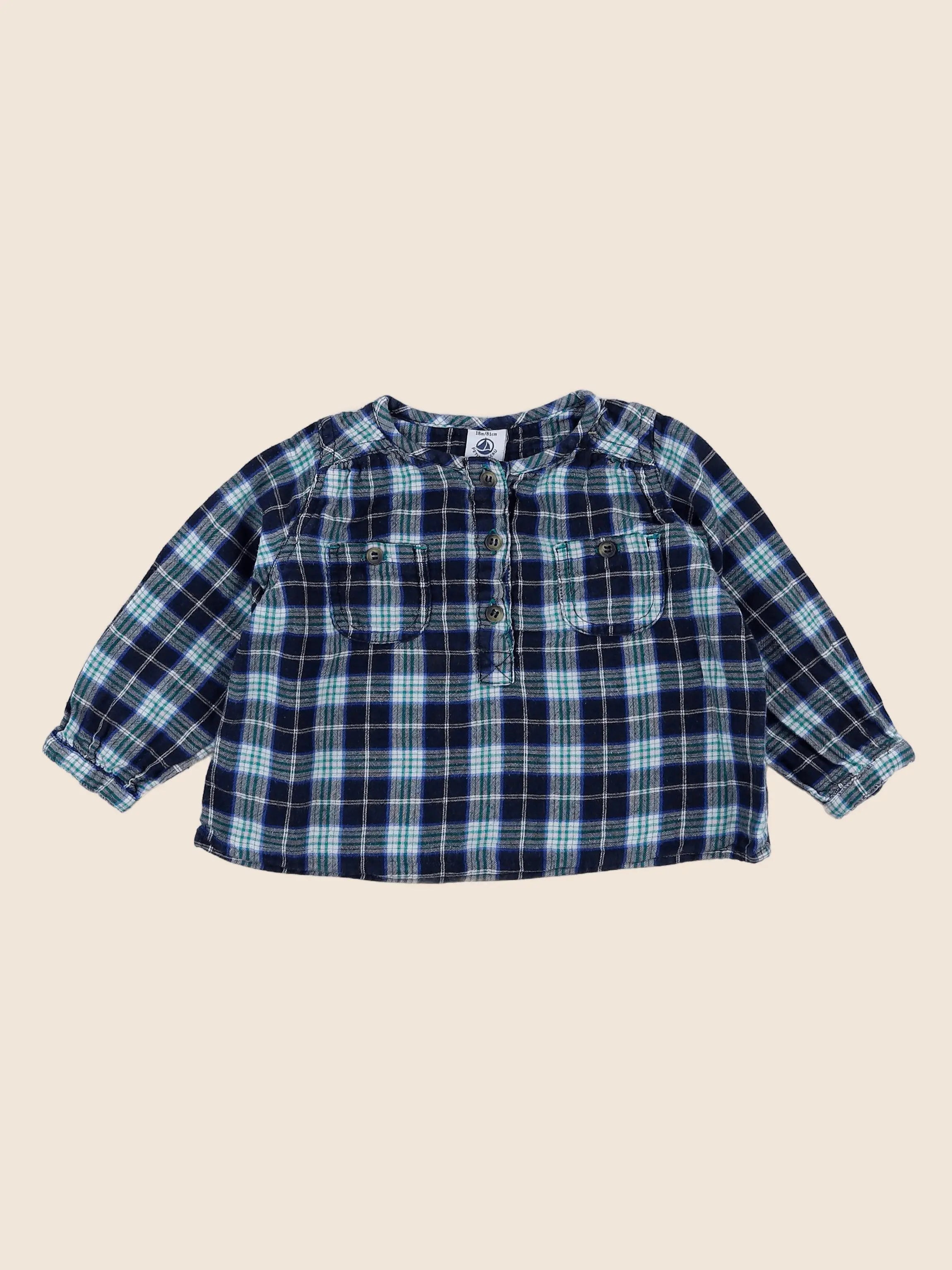 Petit Bateau - chemise multicolore - 18 mois