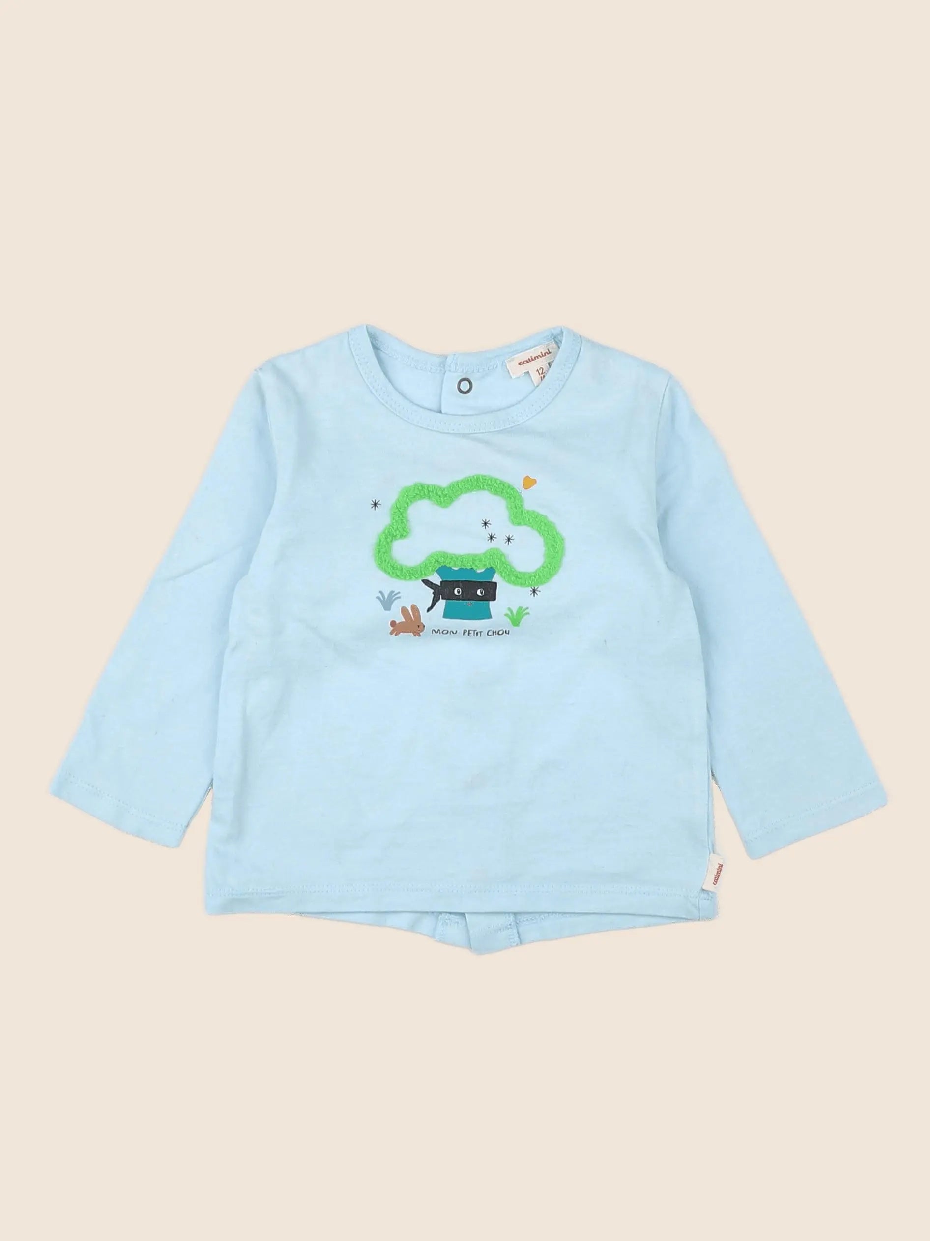 Catimini - tee-shirt bleu - 12 mois