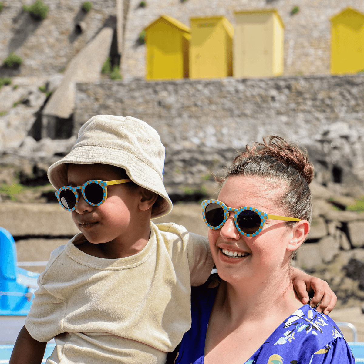 Lunettes de Soleil Adulte - Matchy Vichy Bleu