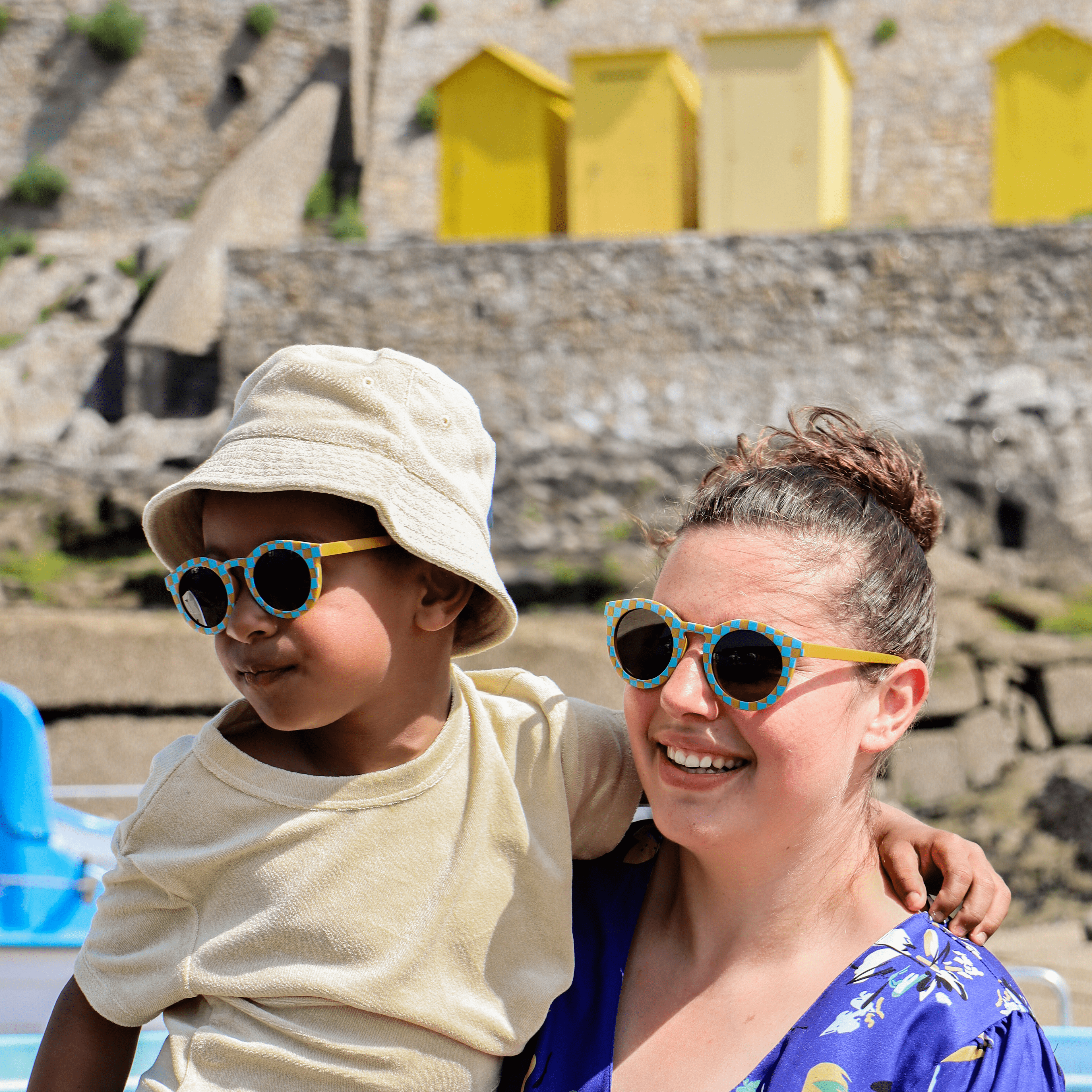 Lunettes de Soleil Adulte - Matchy Vichy Bleu