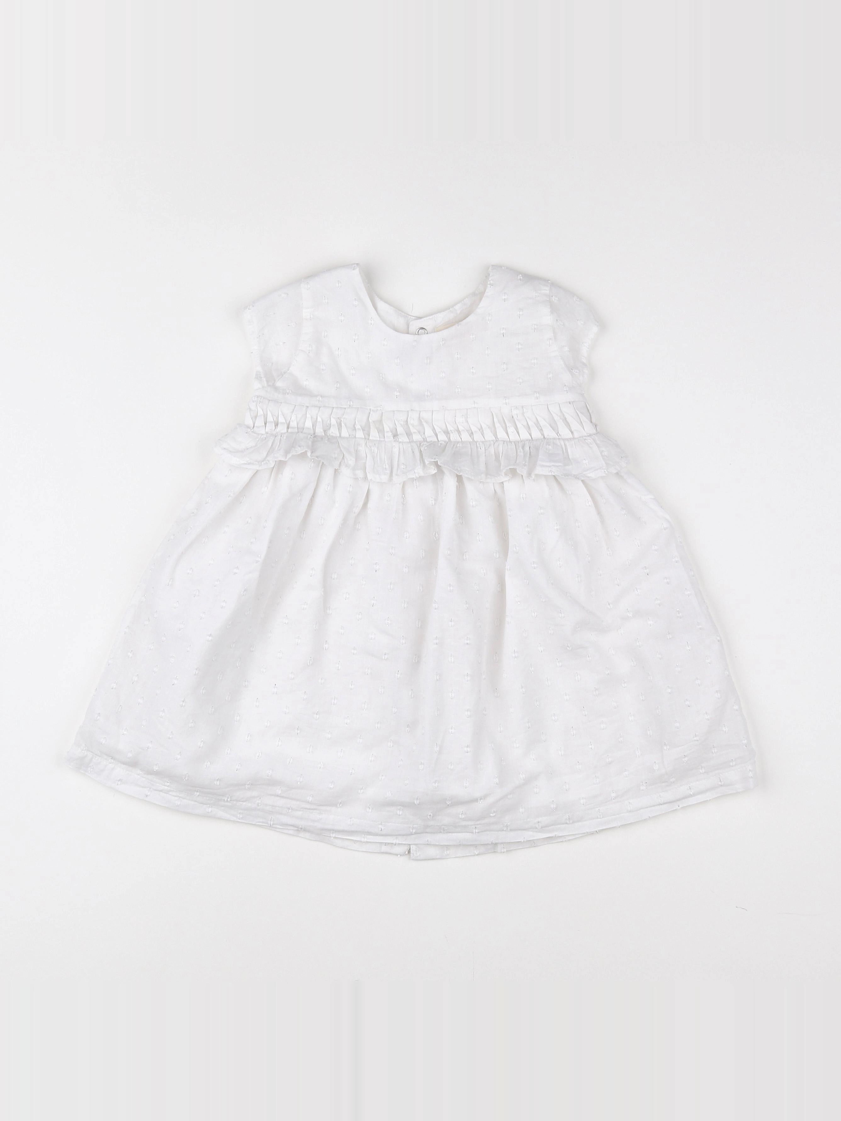 Catimini - robe blanc, argent - 2 ans