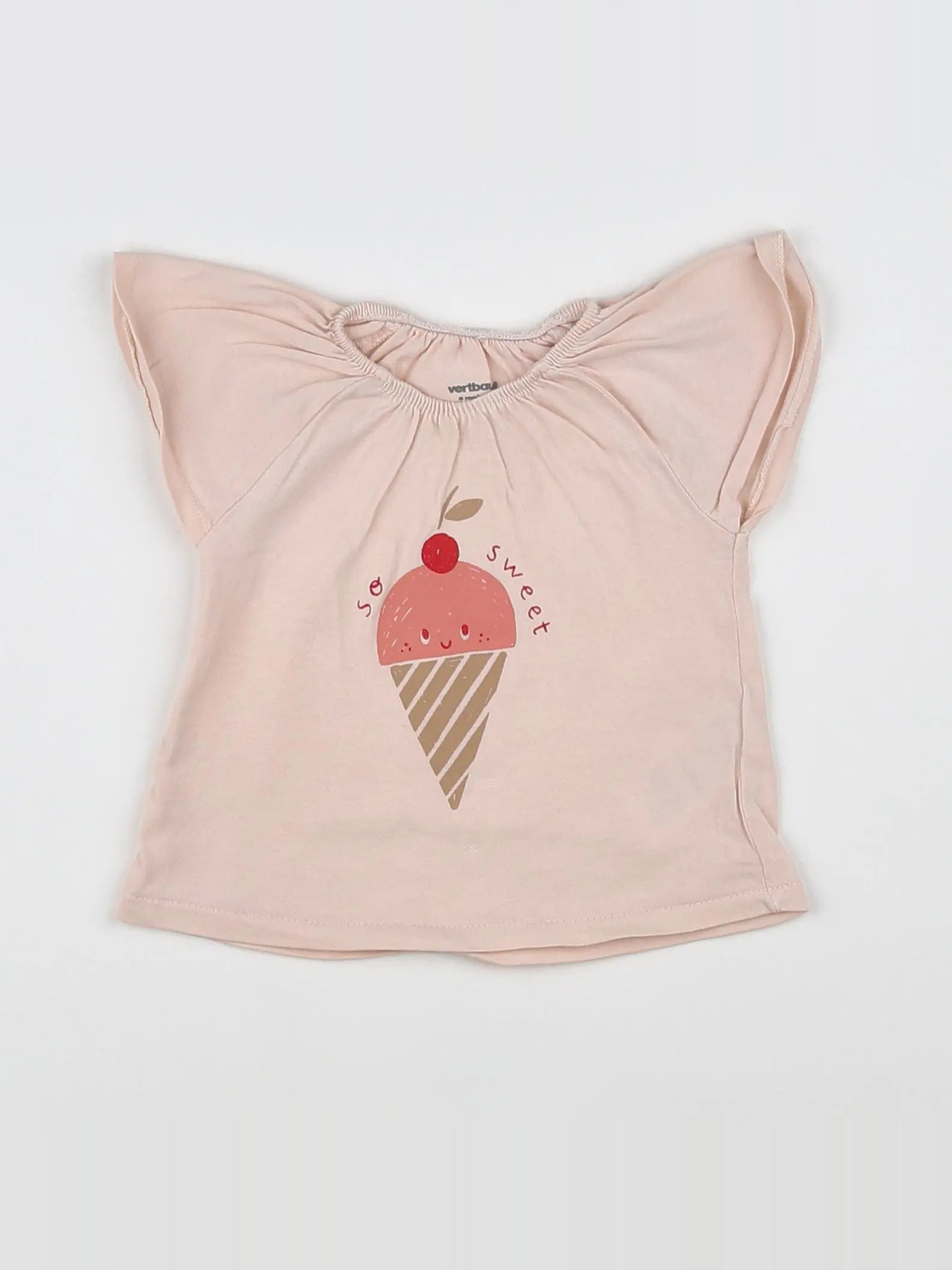 Vertbaudet - tee-shirt rose - 6 mois
