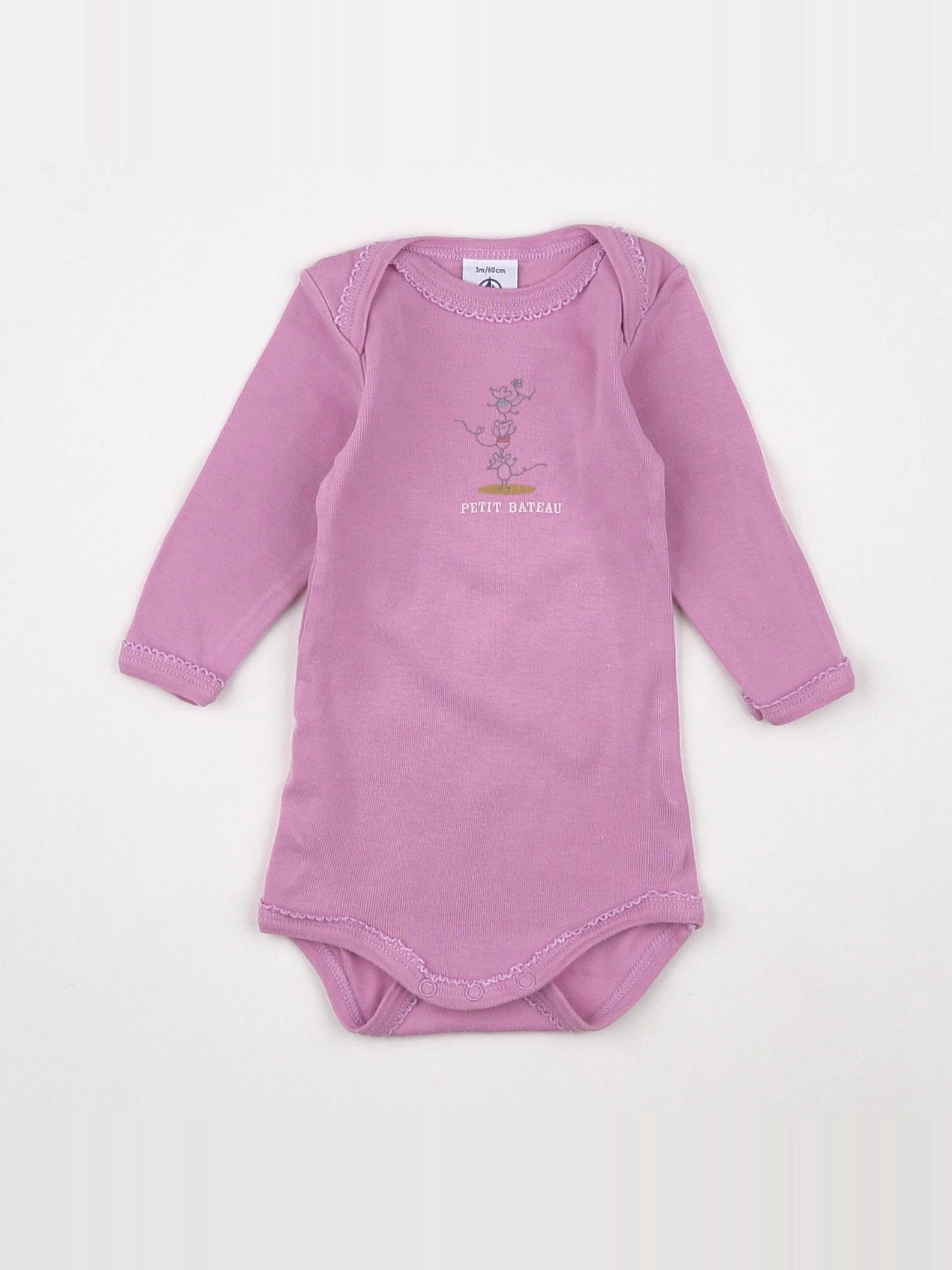 Petit Bateau - body rose - 3 mois