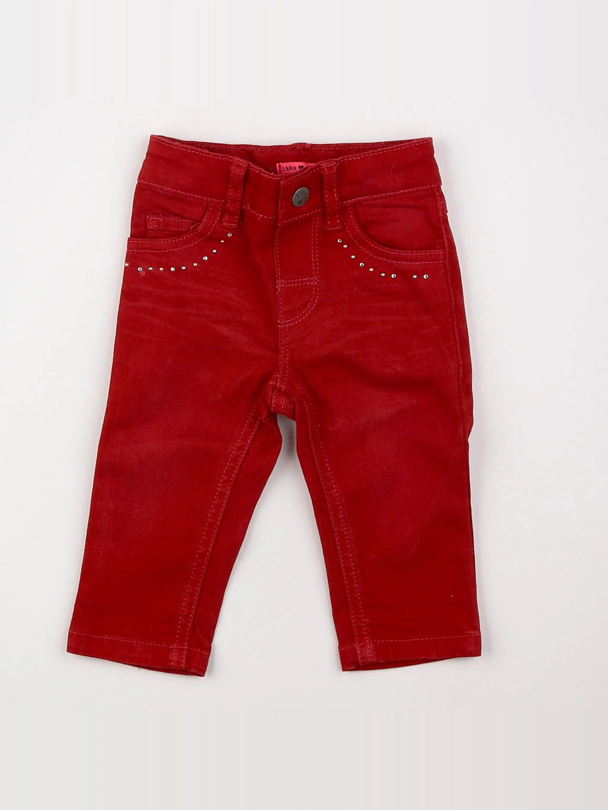 IKKS - jean rouge - 3 mois