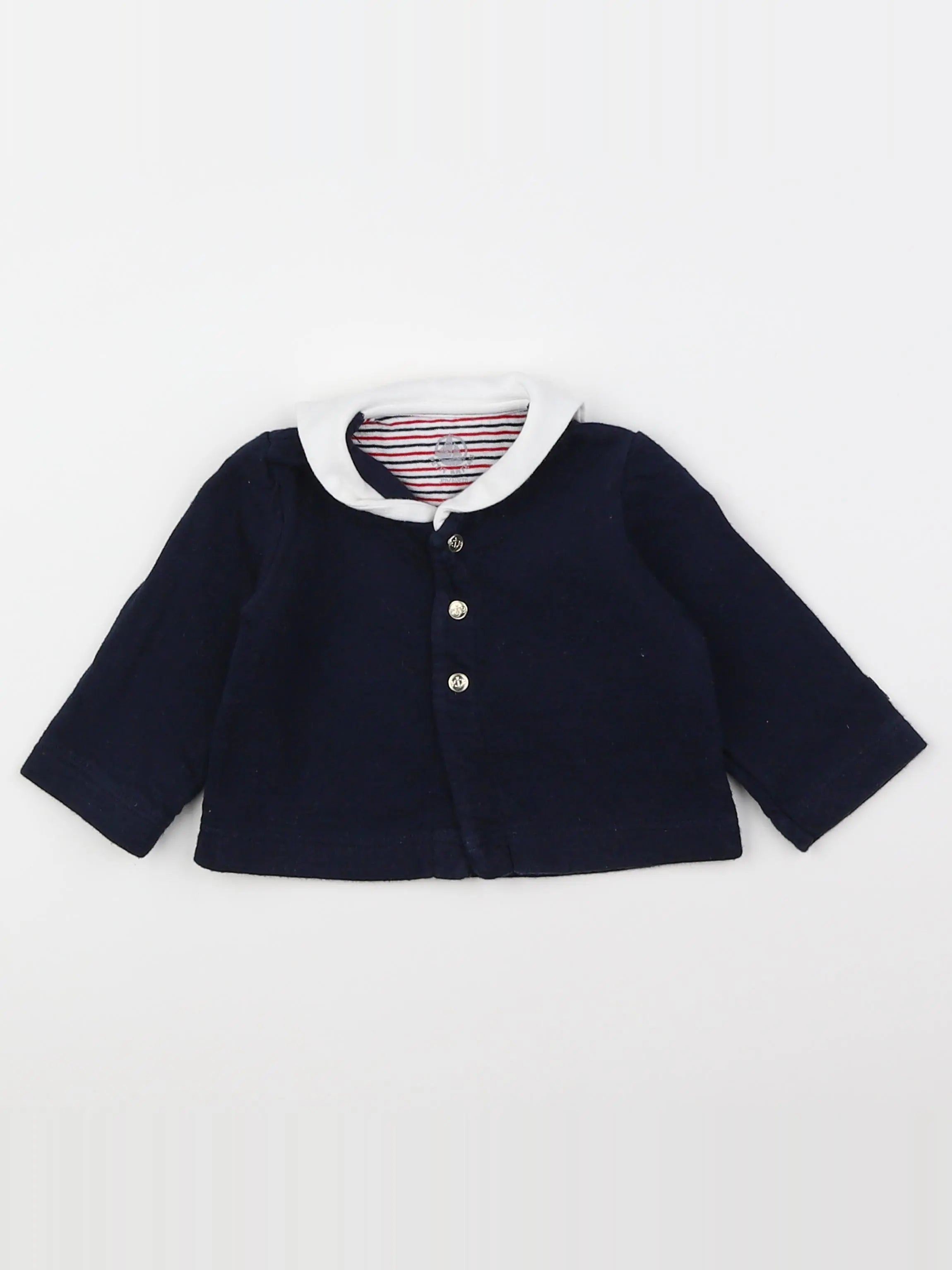 Petit Bateau - sweat bleu - 3 mois
