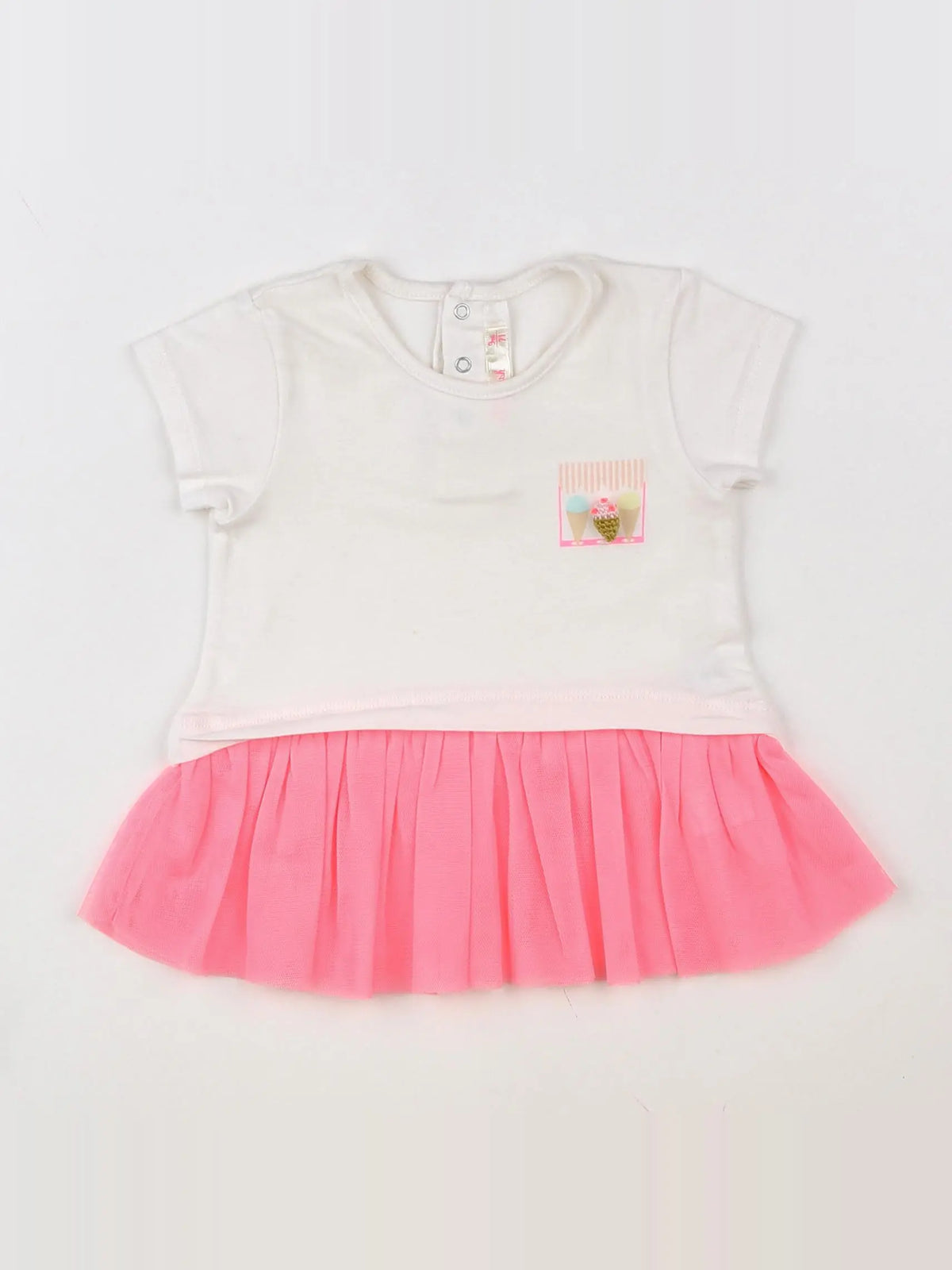 Billie Blush - tee-shirt blanc, rose - 9 mois