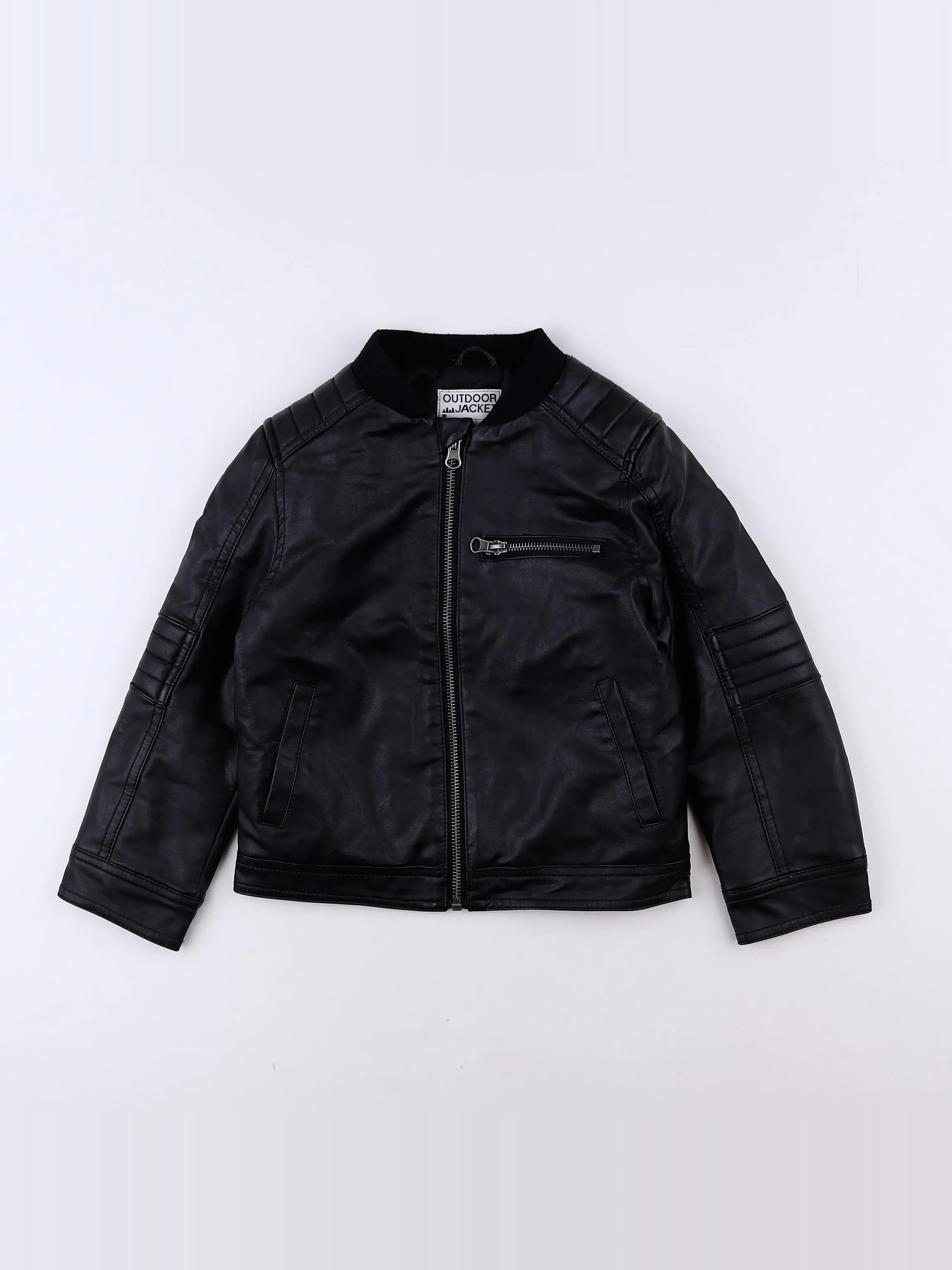 Vertbaudet - veste simili cuir noir - 4 ans
