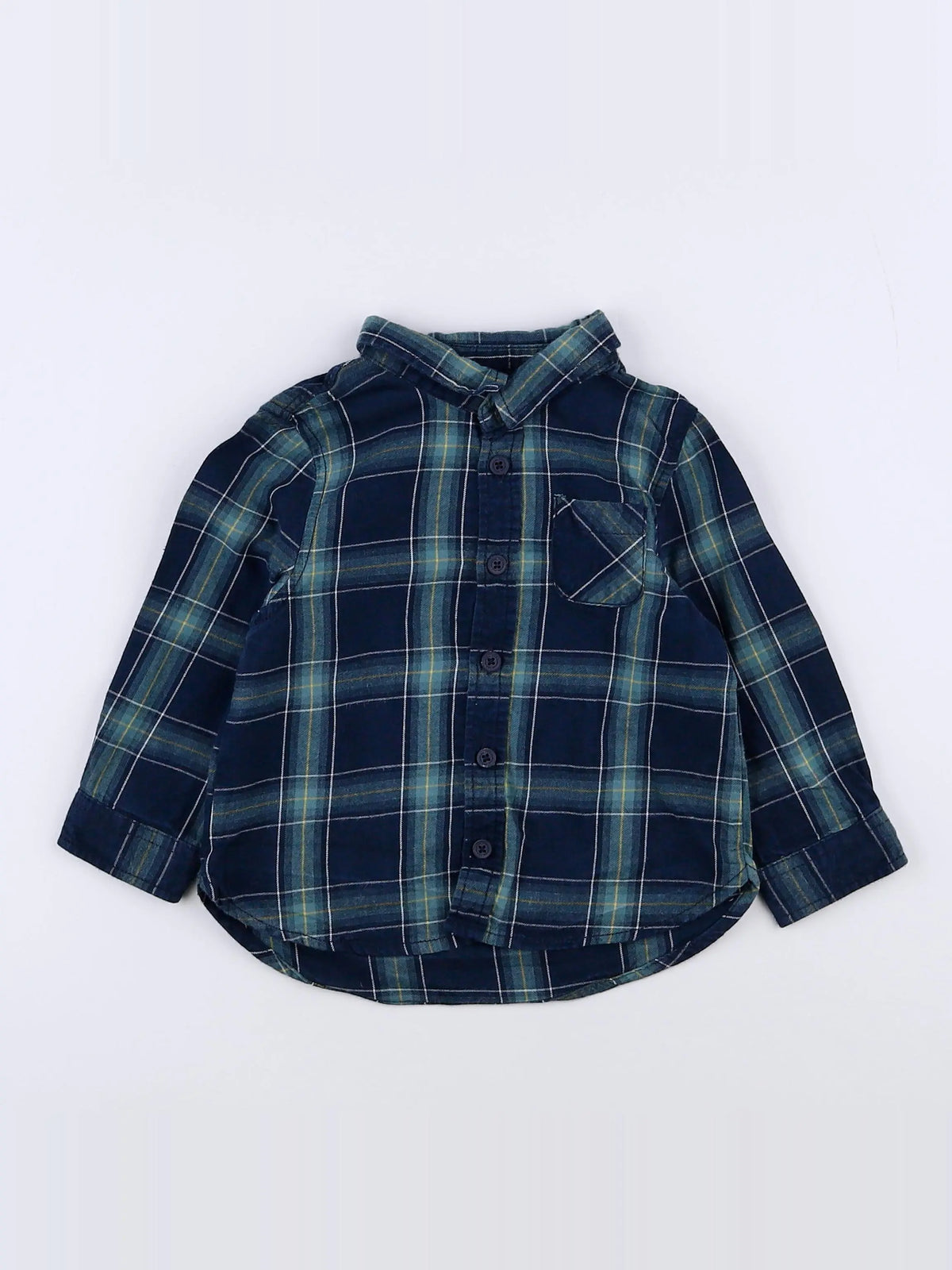 Tape à l'oeil - chemise bleu, vert - 18 mois