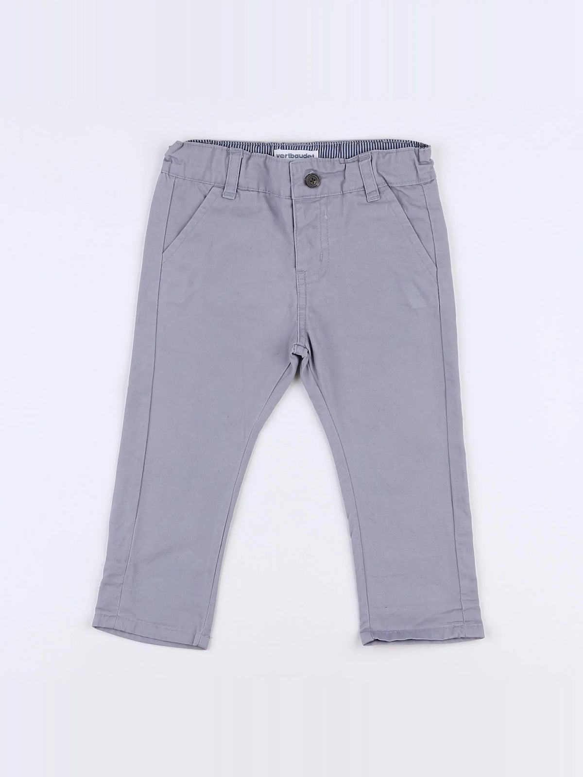 Vertbaudet - pantalon gris - 9 mois