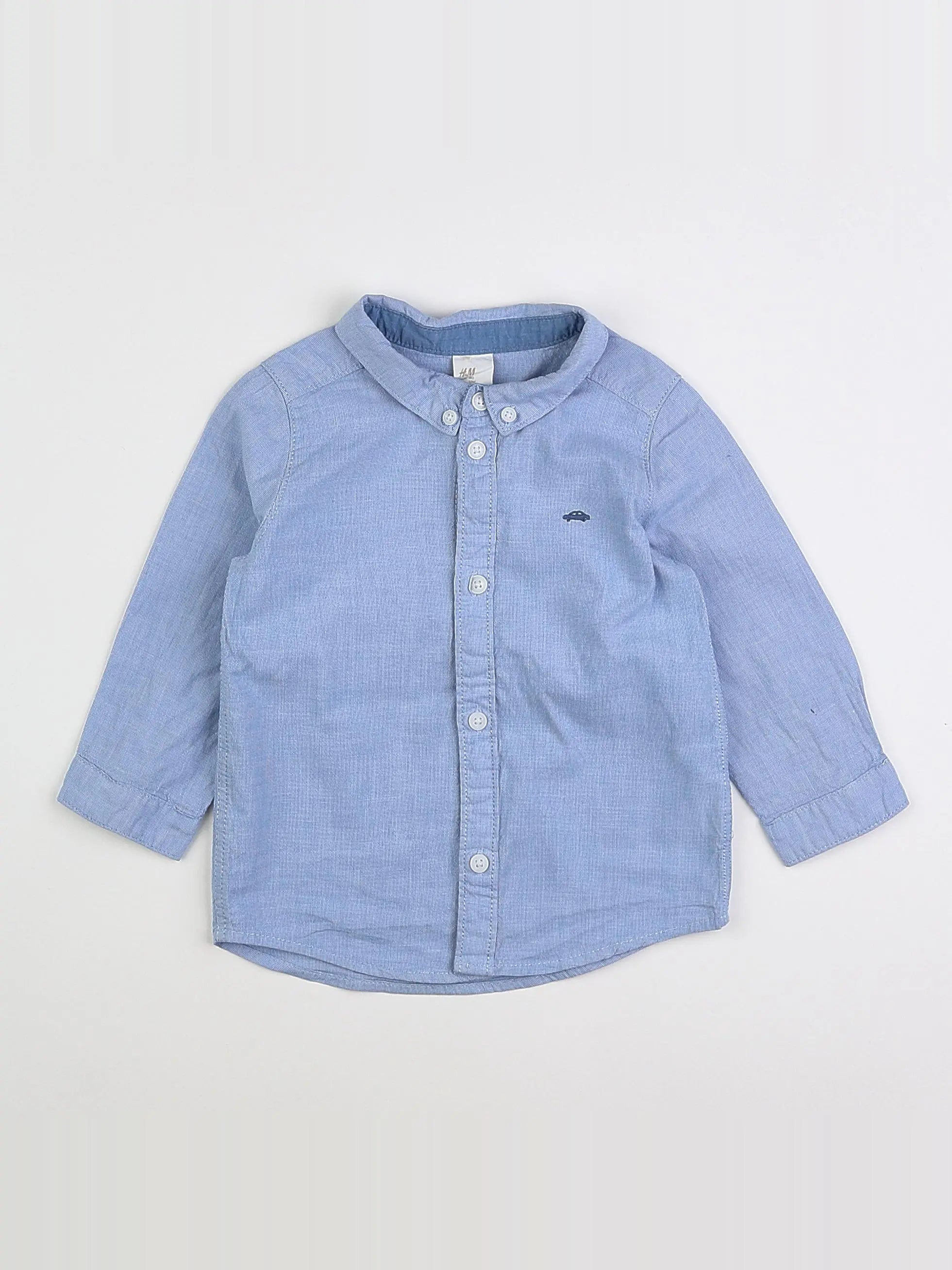 H&M - chemise bleu - 9/12 mois