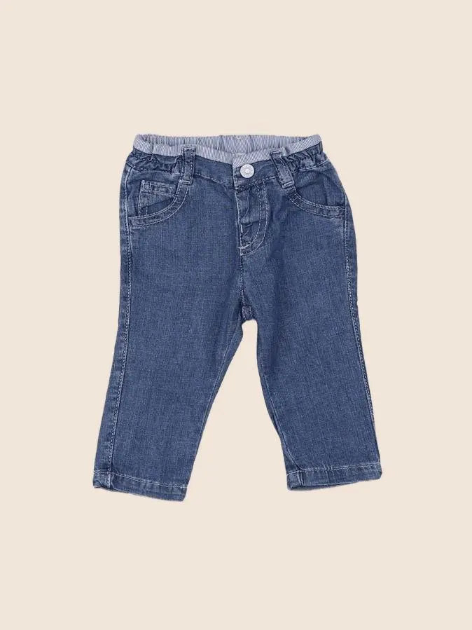 Benetton - jean bleu - 3/9 mois