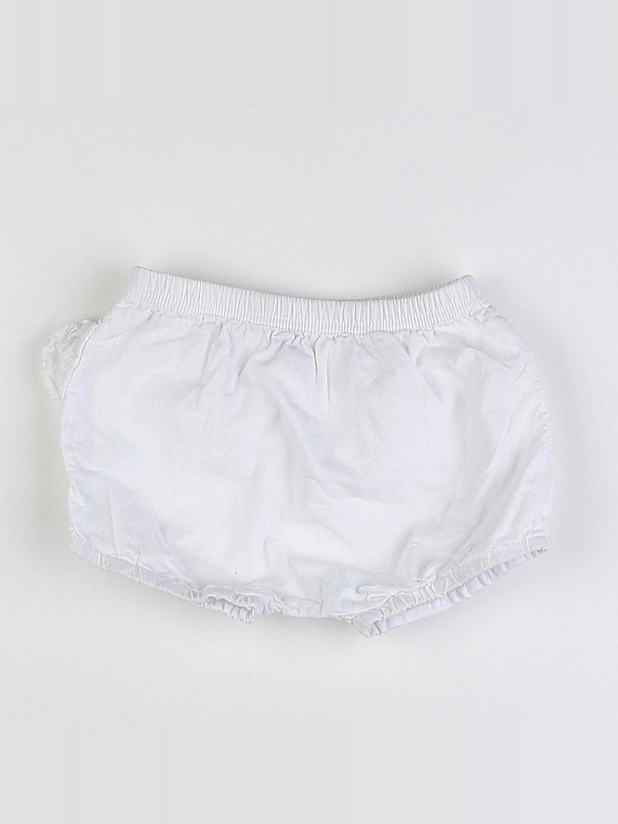 Petit Bateau - bloomer blanc - 12 mois