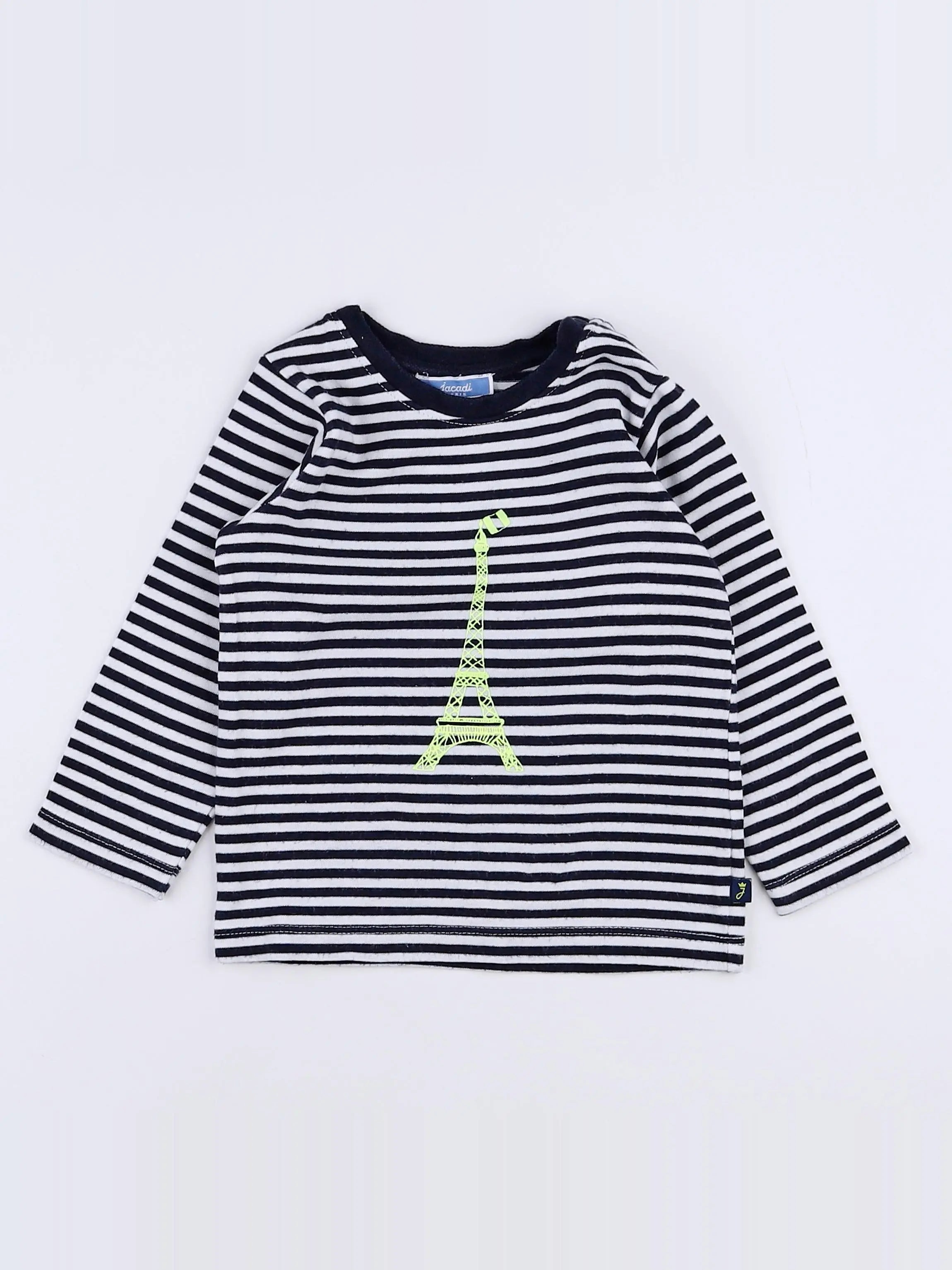 Jacadi - tee-shirt blanc, bleu - 12 mois