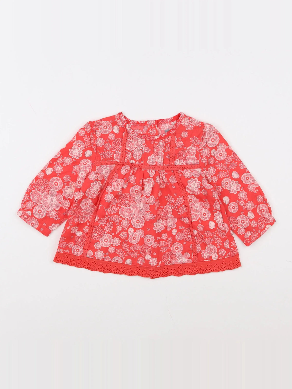 Vertbaudet - blouse rose, blanc - 3 mois