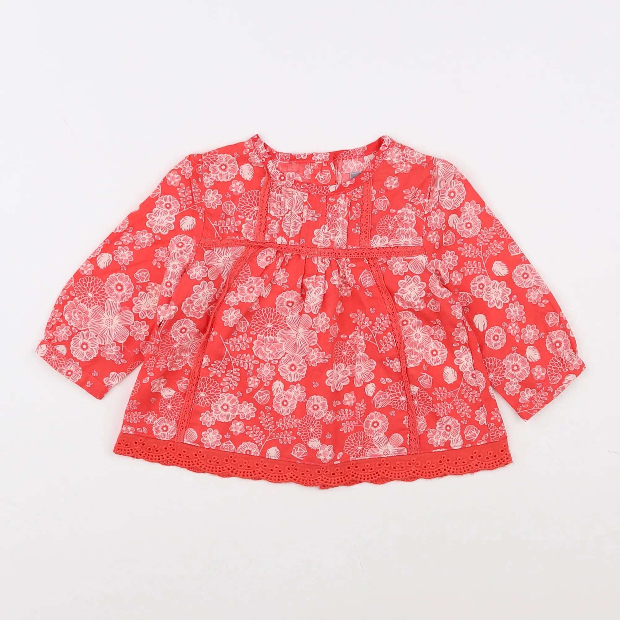 Vertbaudet - blouse rose, blanc - 3 mois