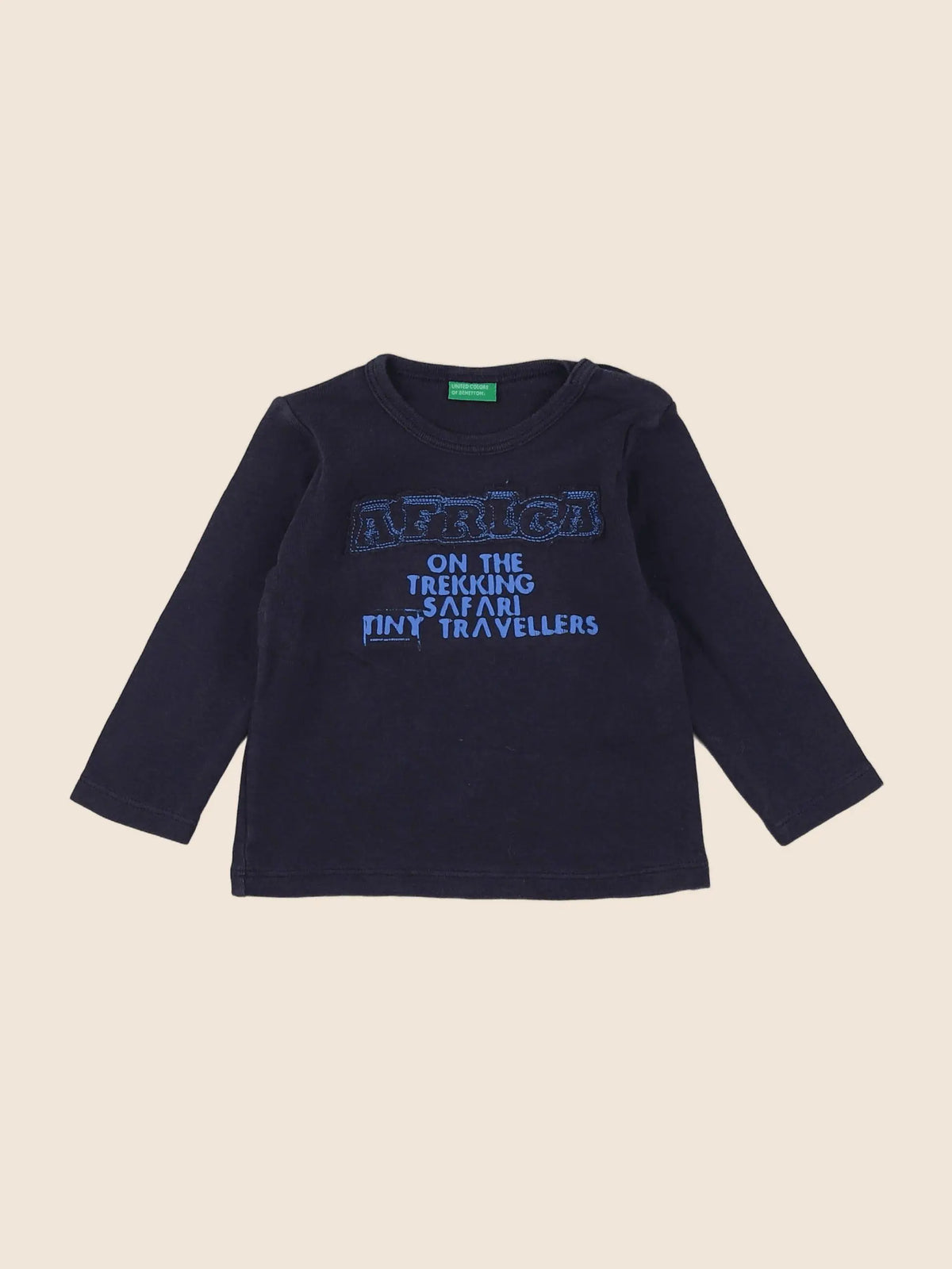Benetton - tee-shirt bleu - 6/9 mois