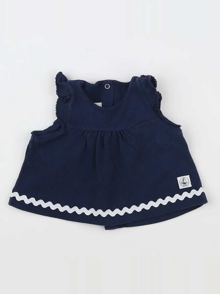 Petit Bateau - débardeur bleu - 3 mois