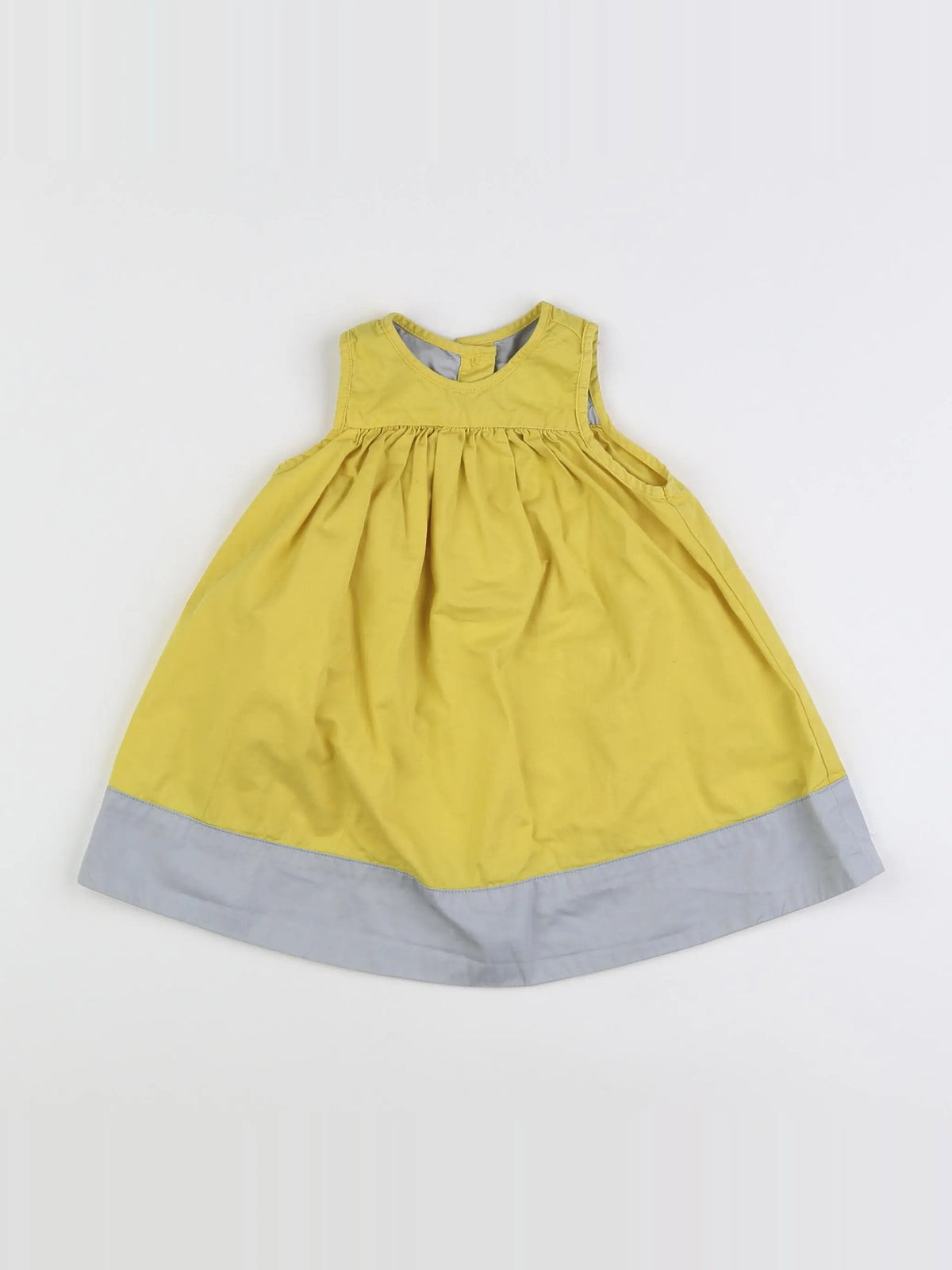 Petit Bateau - robe jaune, gris - 6 mois