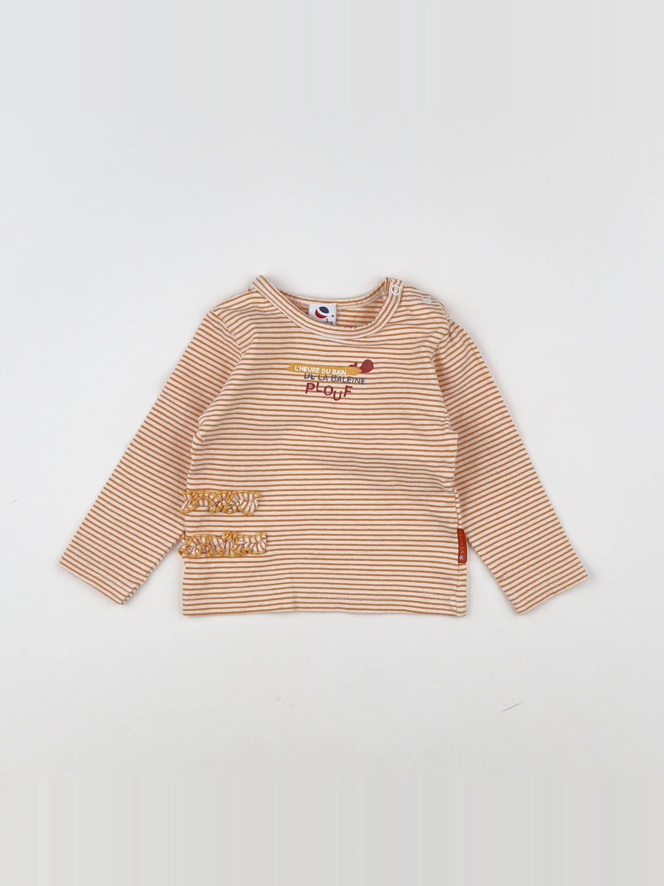 Absorba - tee-shirt blanc, orange - 12 mois