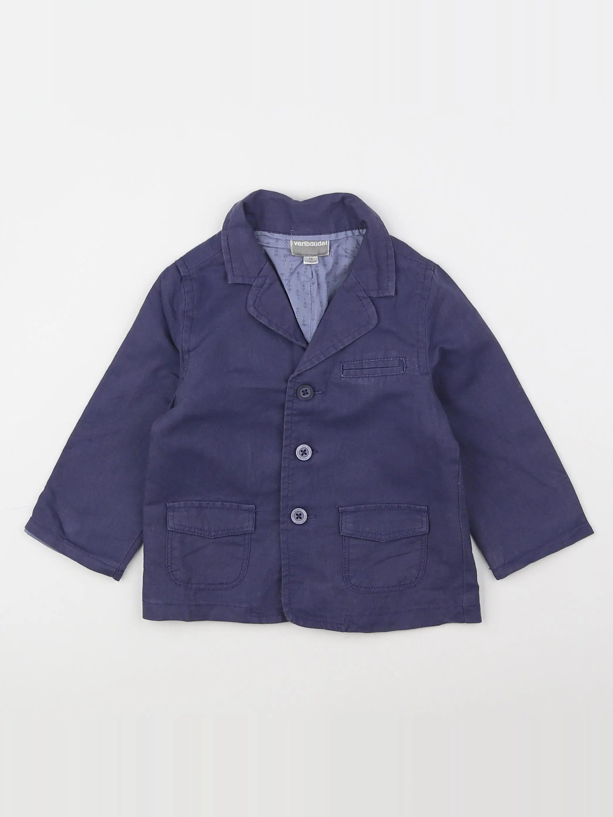 Vertbaudet - veste bleu - 12 mois