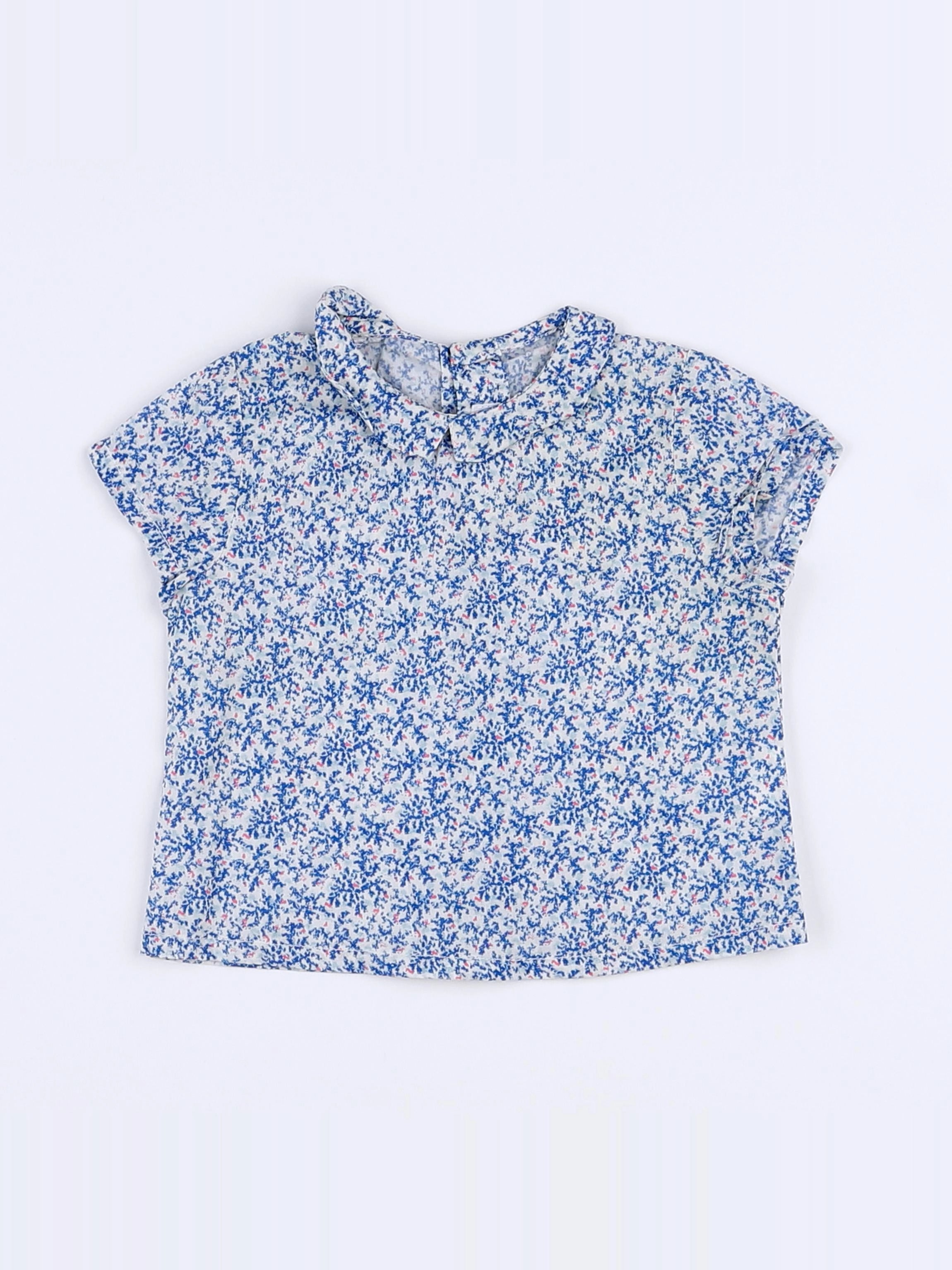 Marie Puce - blouse bleu, rouge - 3 mois