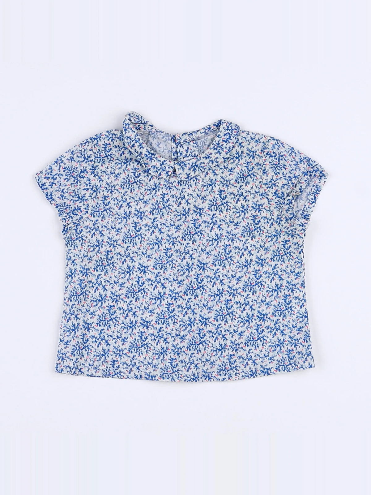 Marie Puce - blouse bleu, rouge - 3 mois