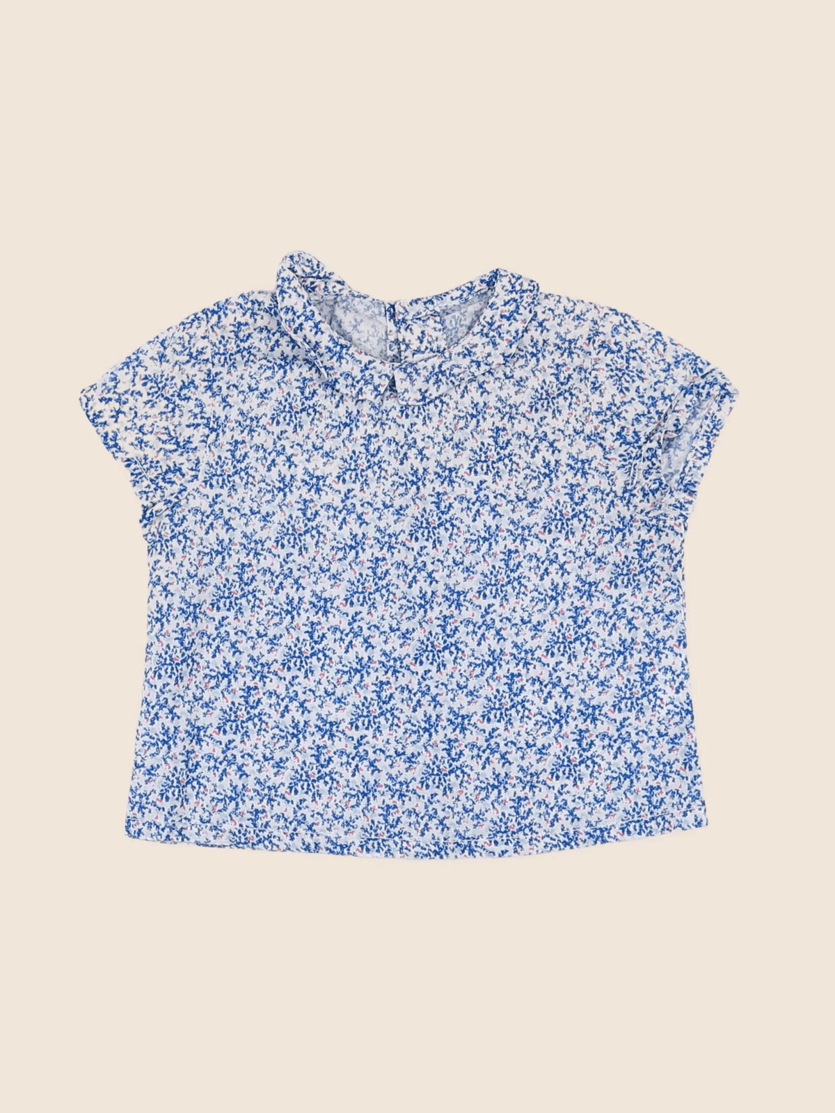 Marie Puce - blouse bleu, rouge - 3 mois
