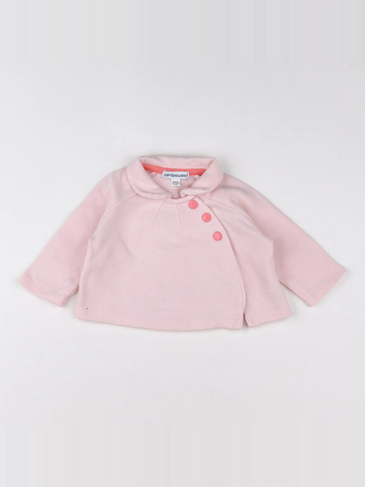 Vertbaudet - sweat rose - 3 mois