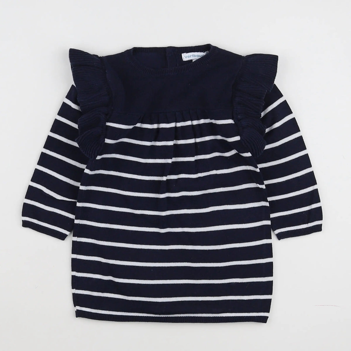 Vertbaudet - robe bleu, blanc - 18 mois