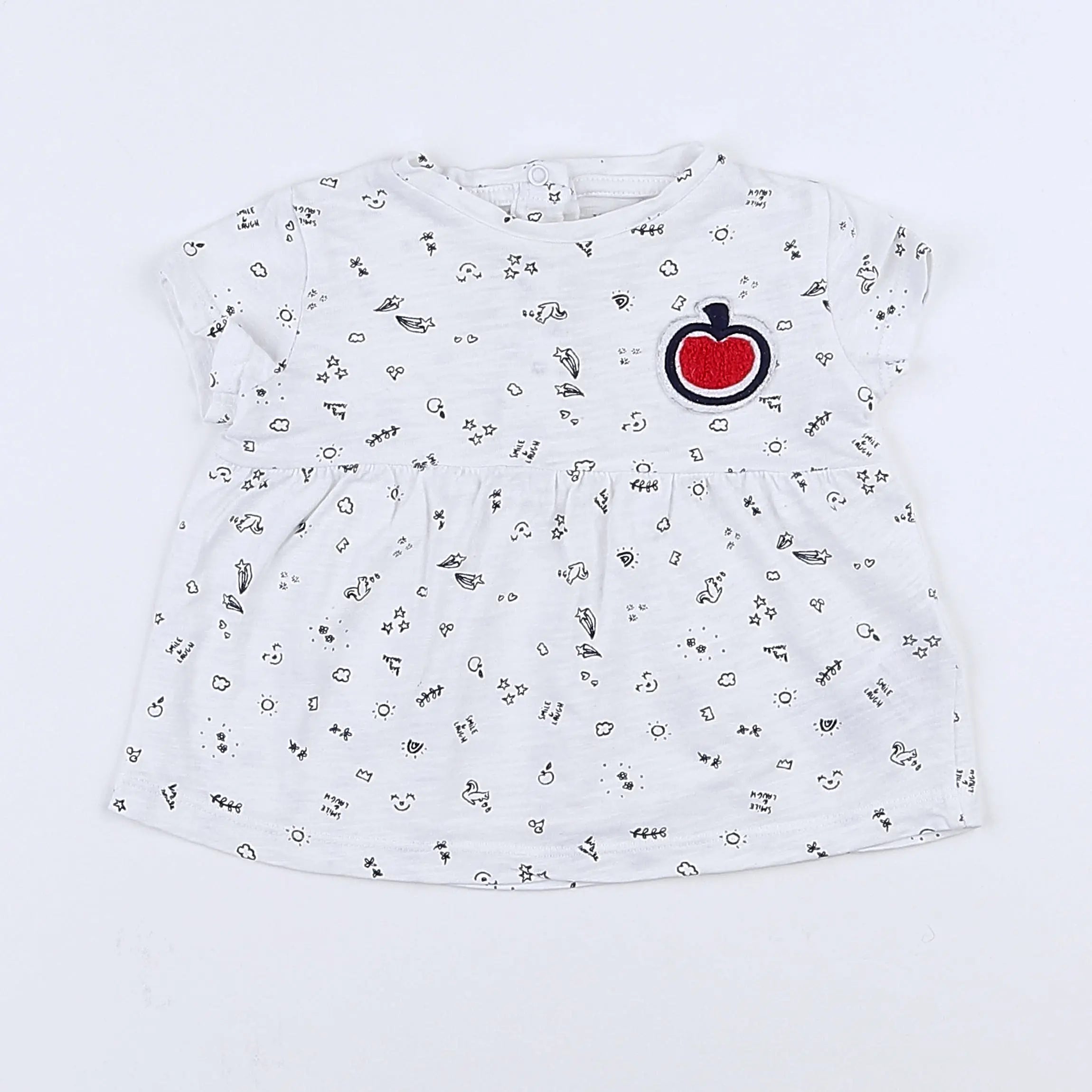 Vertbaudet - tee-shirt blanc - 9 mois