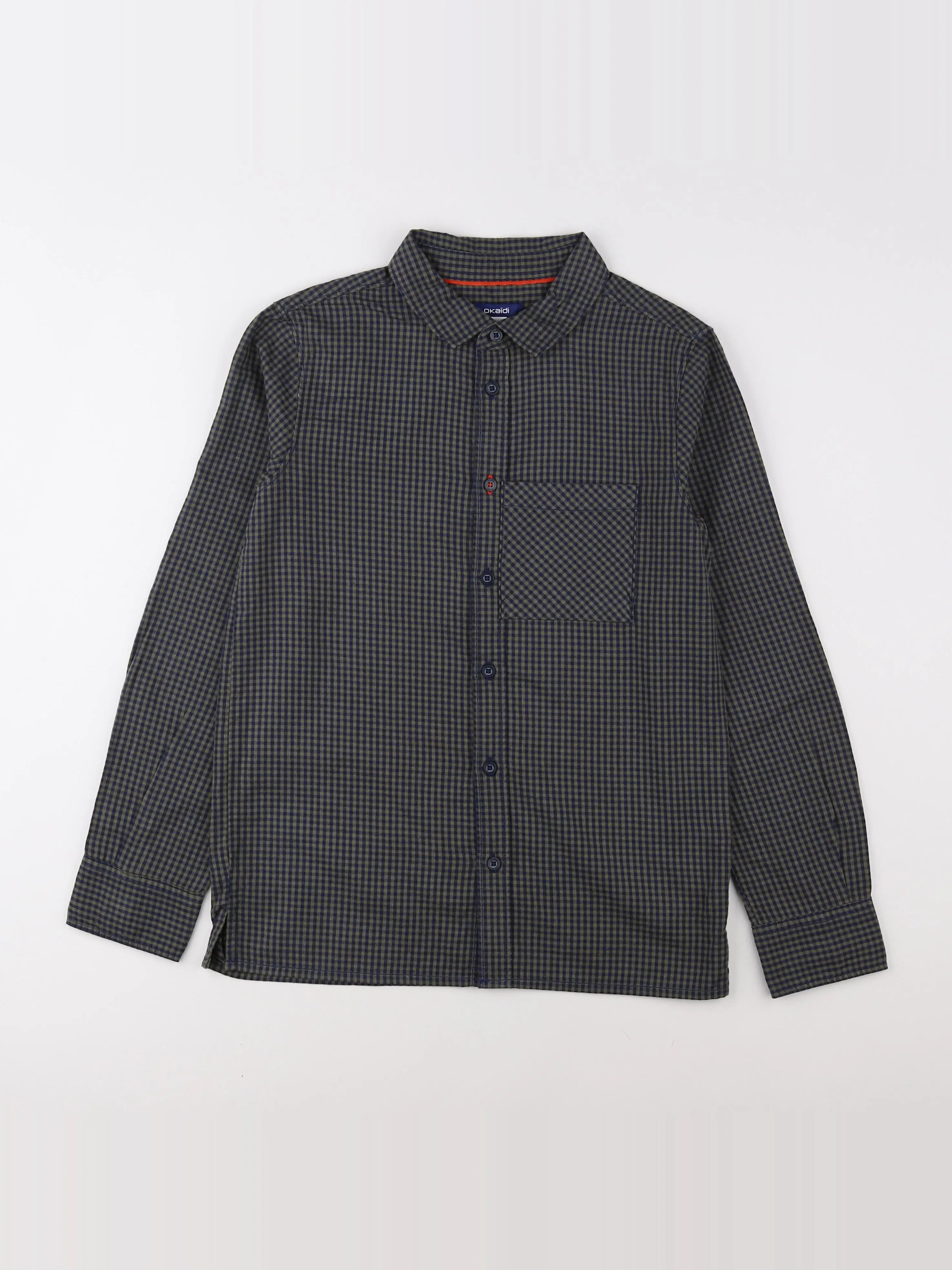 Okaidi - chemise bleu, marron - 10 ans