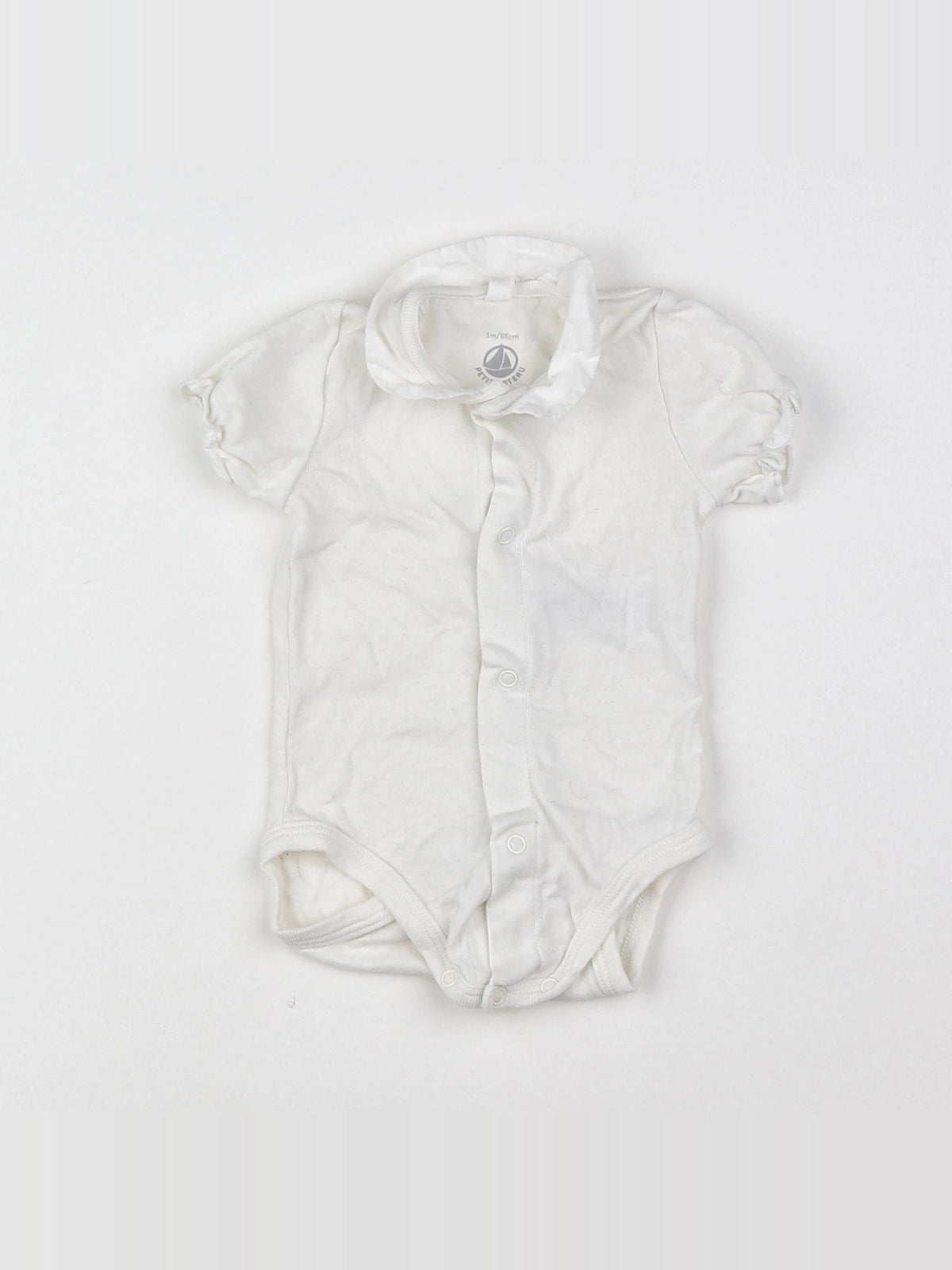 Petit Bateau - body vetement blanc - 3 mois