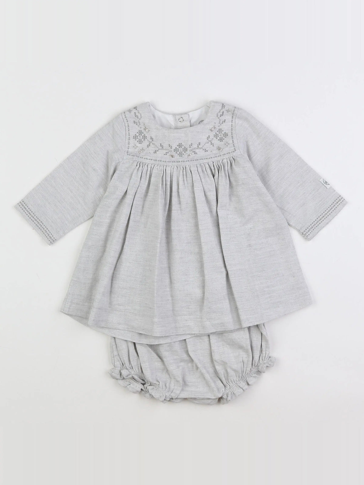 Petit Bateau - robe Gris - 6 mois