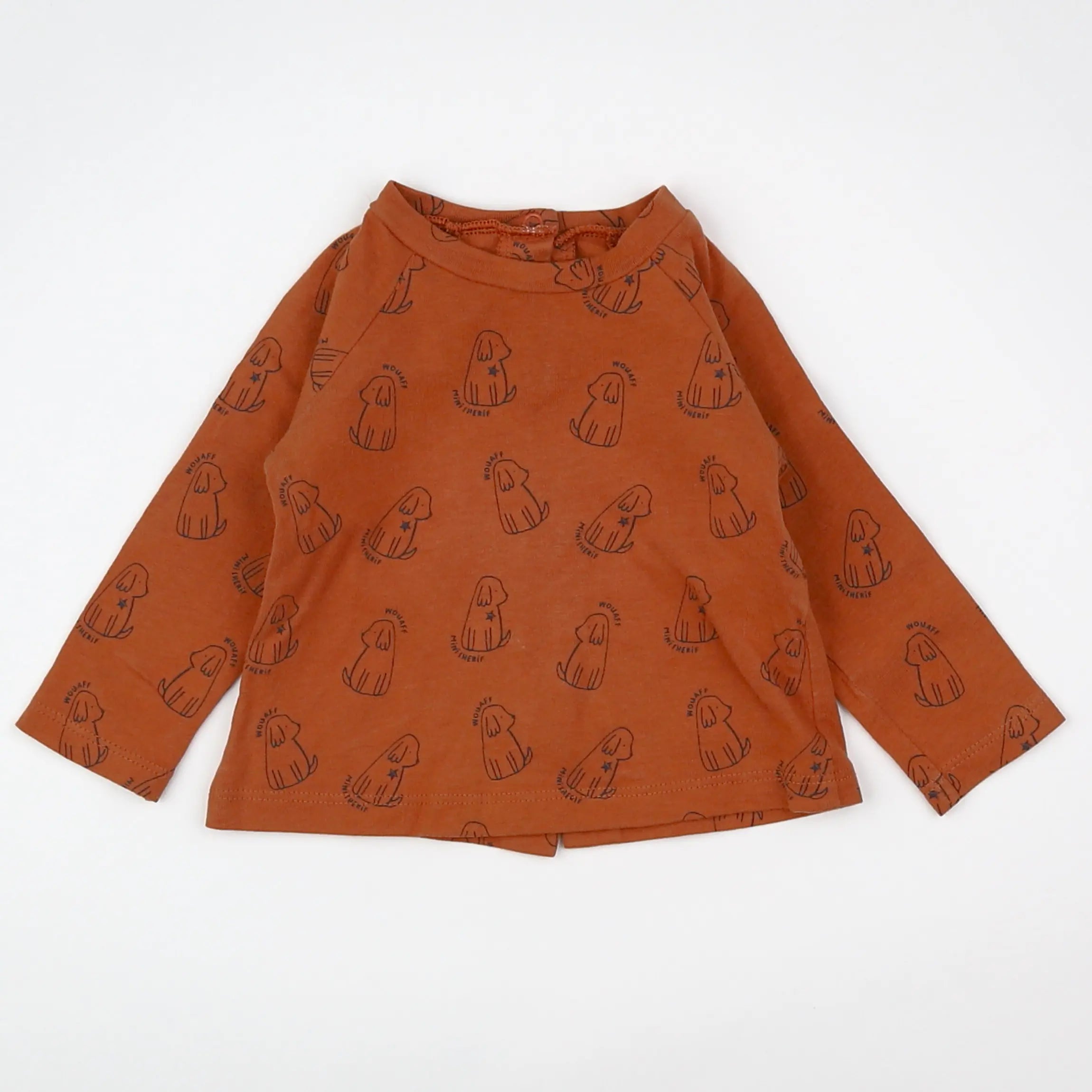 Vertbaudet - tee-shirt marron - 3 mois